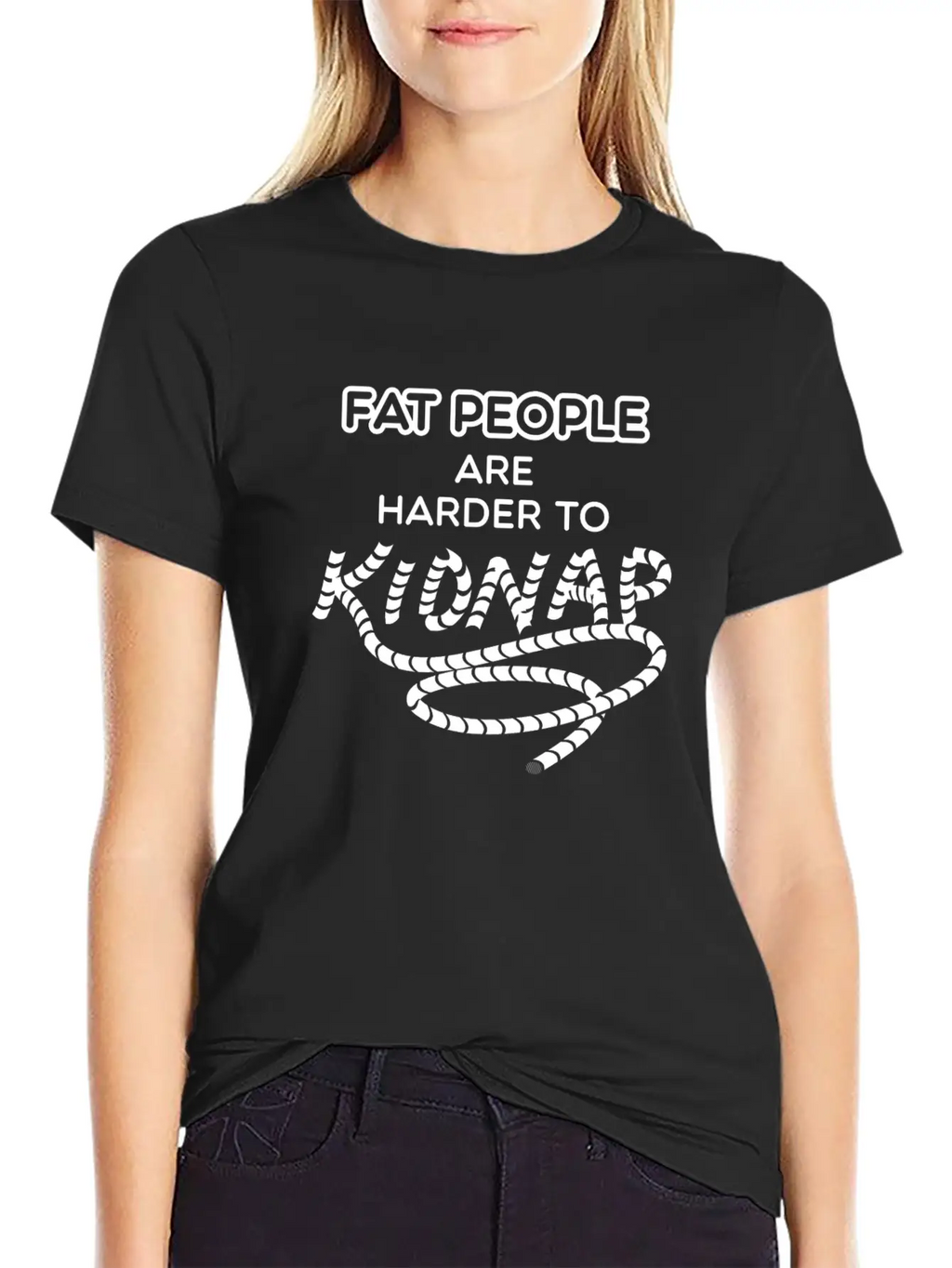 Fat People Are Harder To Kidnap Breathable Graphic T-Shirt – Perfect For Casual Days