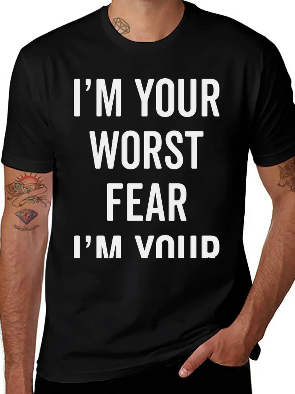 Fear The Worst Funny Quote Stylish Everyday T-Shirt – Unisex Basic Cotton Tee