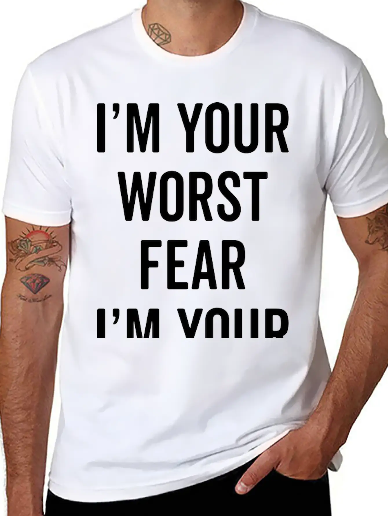 Fear The Worst Funny Quote Stylish Everyday T-Shirt – Unisex Basic Cotton Tee