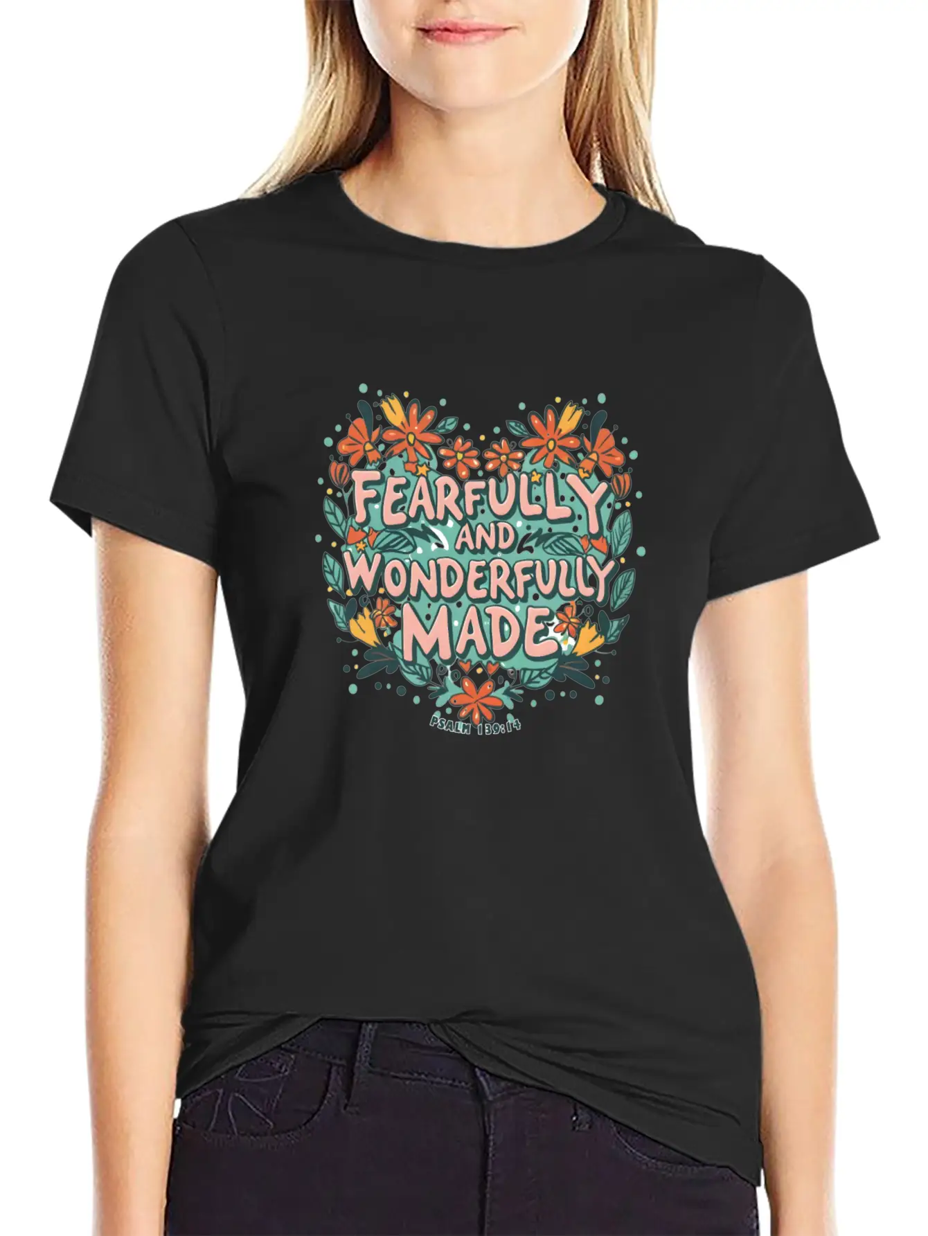 Fearfully And Wonderfully Made - Bible Verse Stylish Everyday T-Shirt – Unisex Basic Cotton Tee