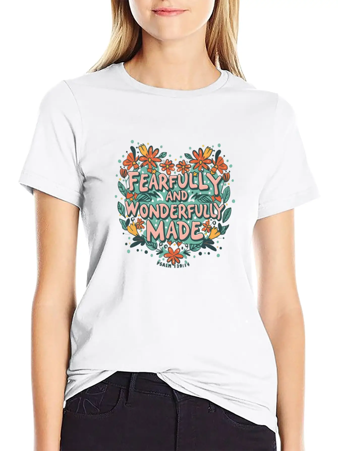 Fearfully And Wonderfully Made - Bible Verse Stylish Everyday T-Shirt – Unisex Basic Cotton Tee