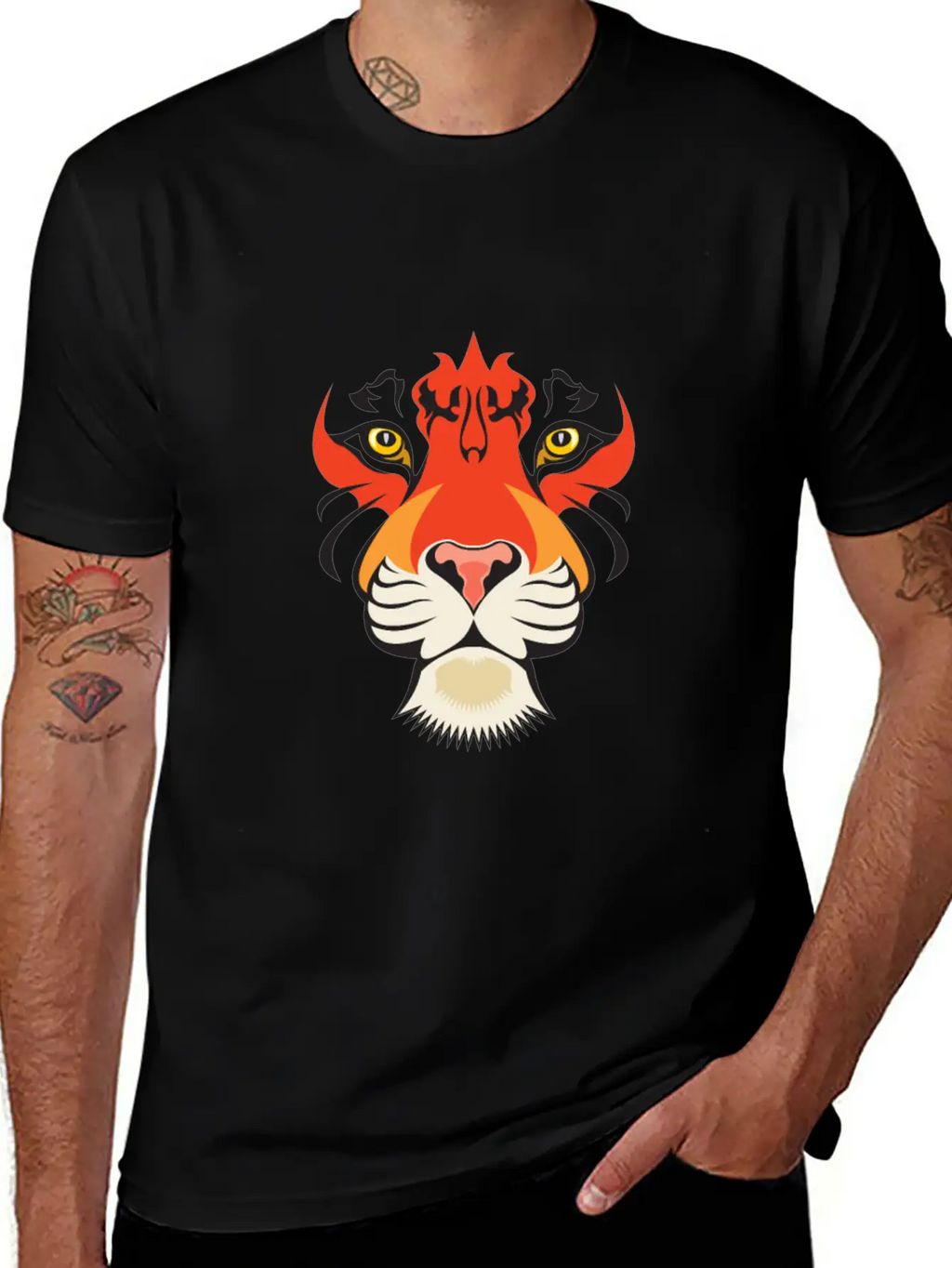 Fearless Big Cat Tiger Eye Tiger Face Tiger Head Stylish Everyday T-Shirt – Unisex Basic Cotton Tee
