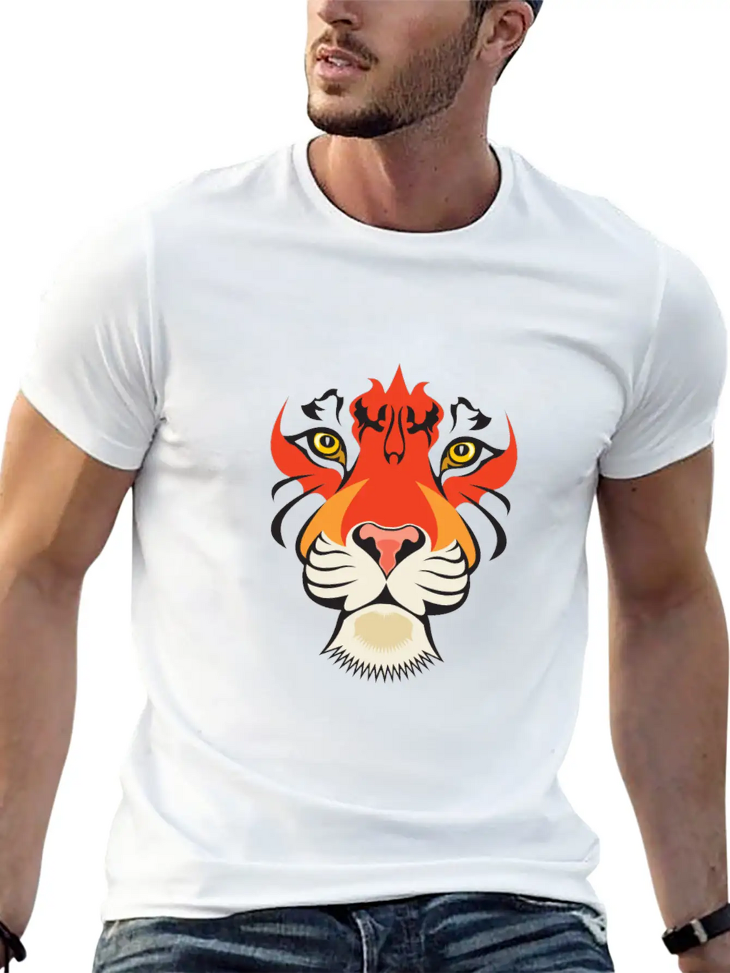 Fearless Big Cat Tiger Eye Tiger Face Tiger Head Stylish Everyday T-Shirt – Unisex Basic Cotton Tee