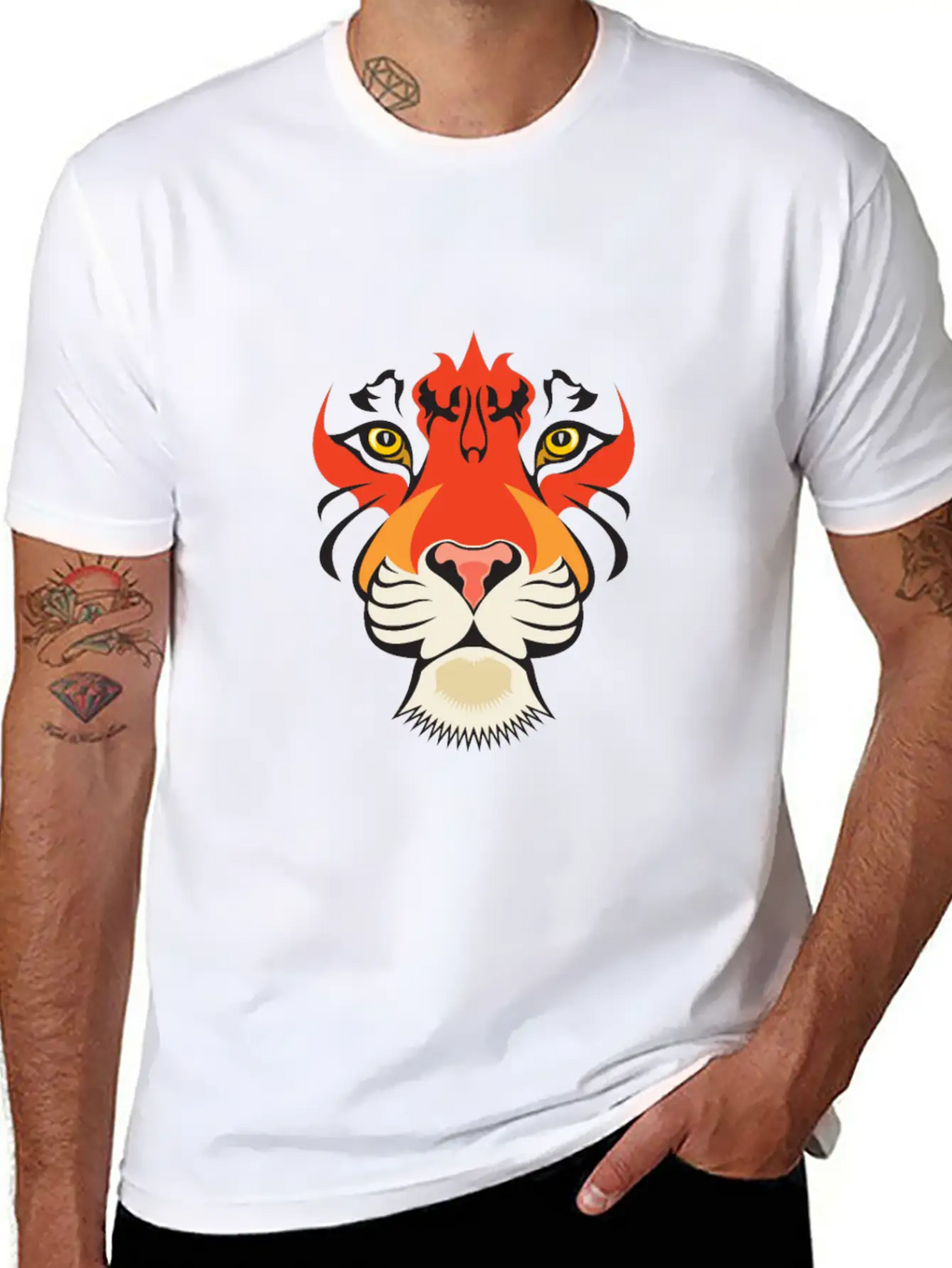 Fearless Big Cat Tiger Eye Tiger Face Tiger Head Stylish Everyday T-Shirt – Unisex Basic Cotton Tee