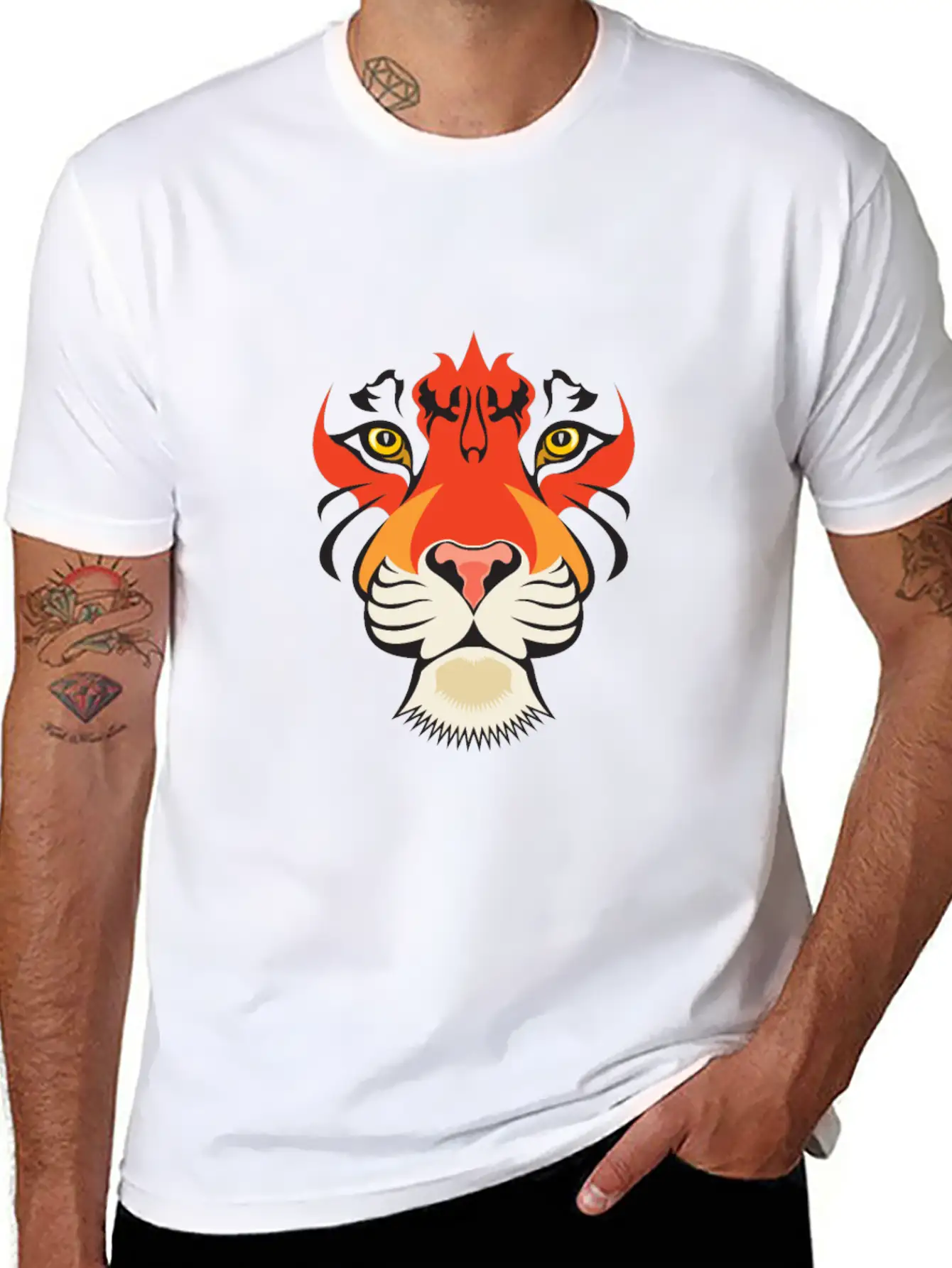 Fearless Big Cat Tiger Eye Tiger Face Tiger Head Stylish Everyday T-Shirt – Unisex Basic Cotton Tee