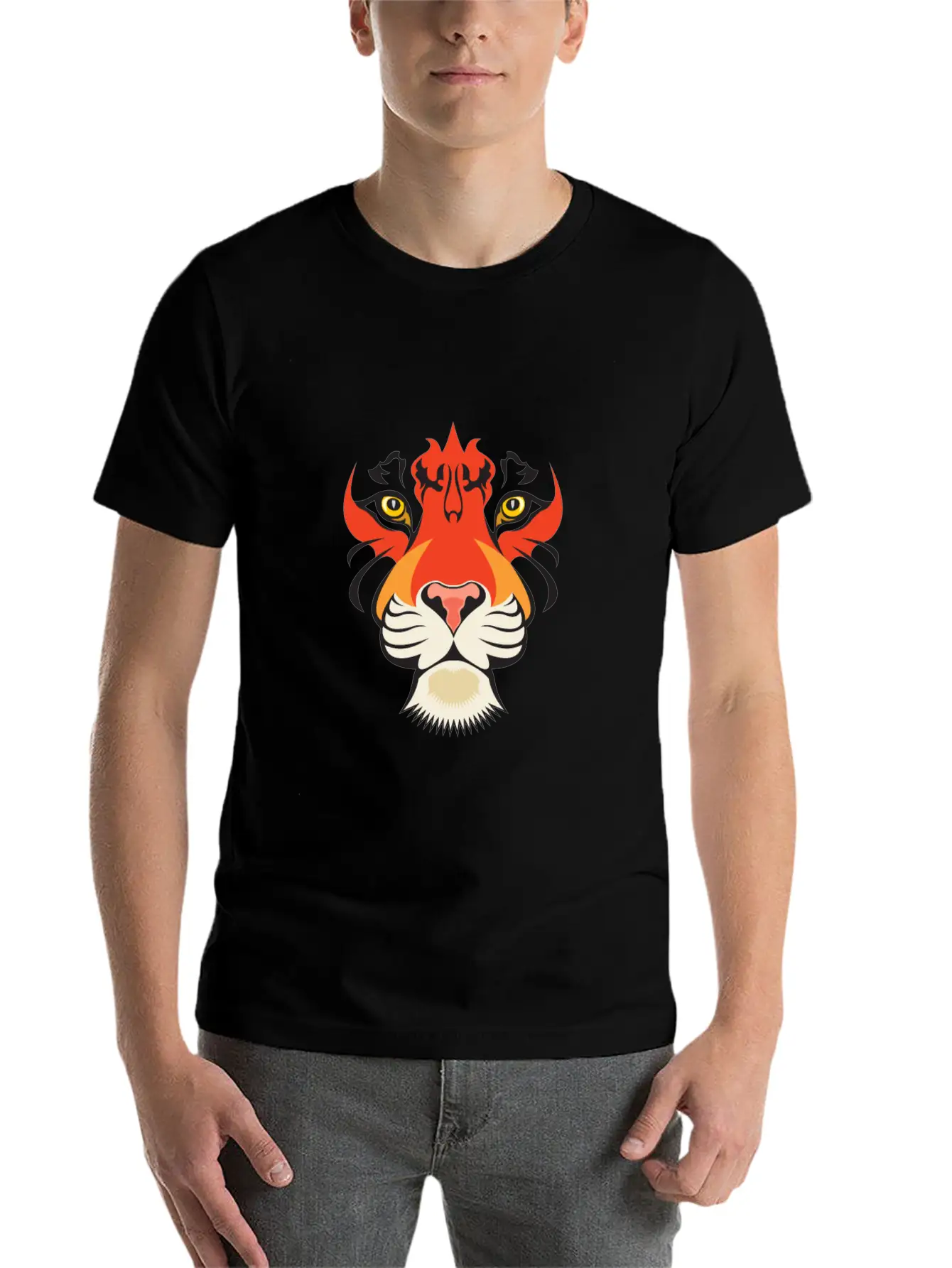 Fearless Big Cat Tiger Eye Tiger Face Tiger Head Stylish Everyday T-Shirt – Unisex Basic Cotton Tee