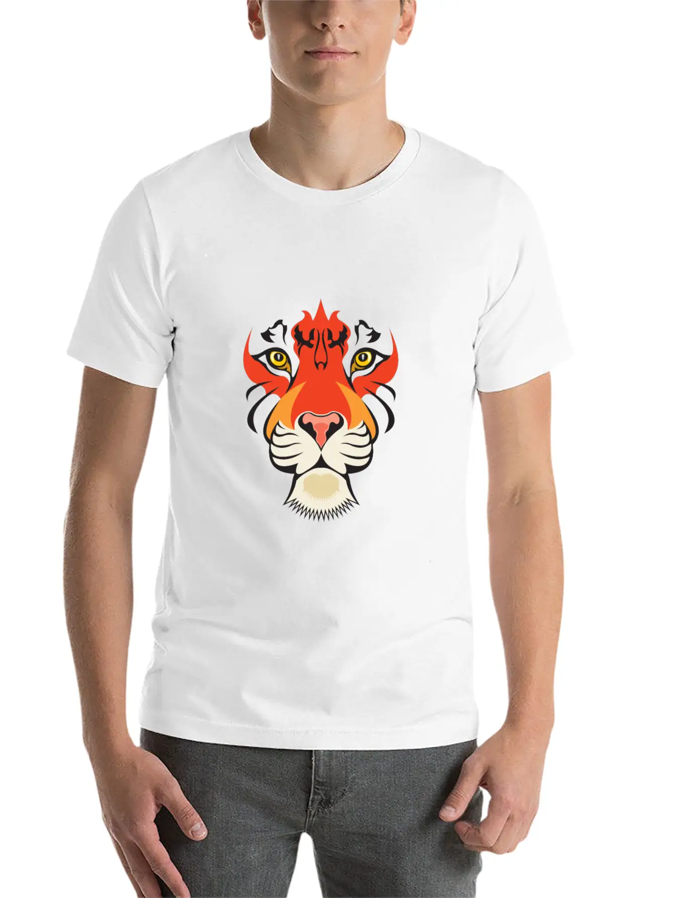 Fearless Big Cat Tiger Eye Tiger Face Tiger Head Stylish Everyday T-Shirt – Unisex Basic Cotton Tee