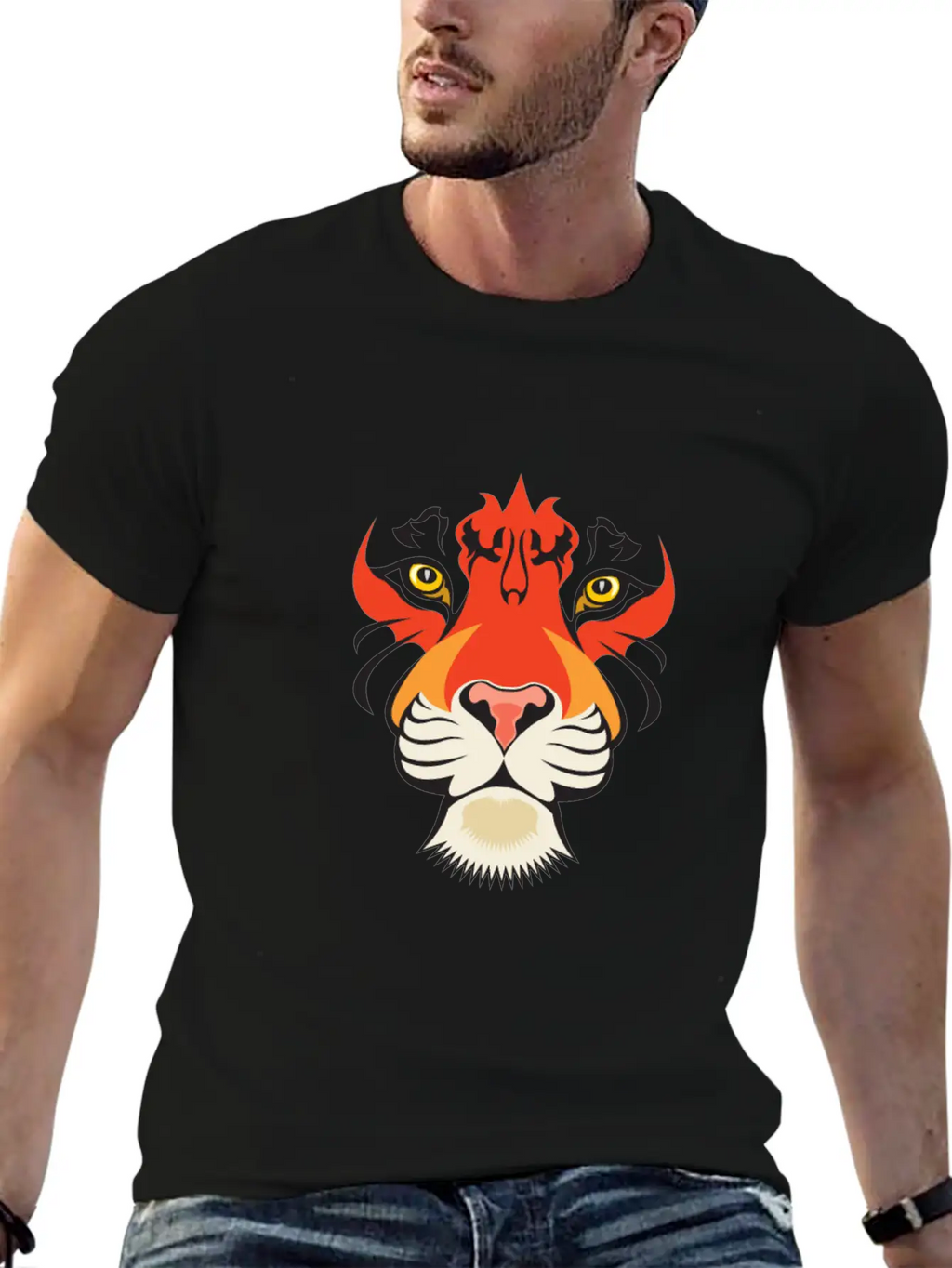 Fearless Big Cat Tiger Eye Tiger Face Tiger Head Stylish Everyday T-Shirt – Unisex Basic Cotton Tee