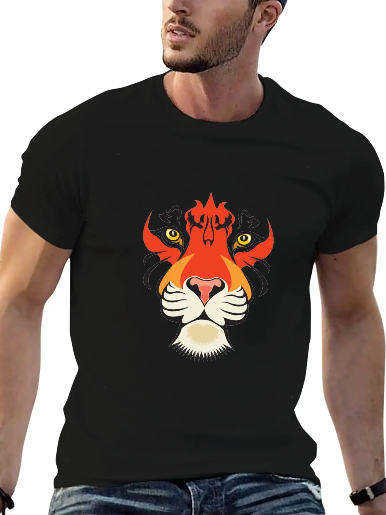Fearless Big Cat Tiger Eye Tiger Face Tiger Head Stylish Everyday T-Shirt – Unisex Basic Cotton Tee