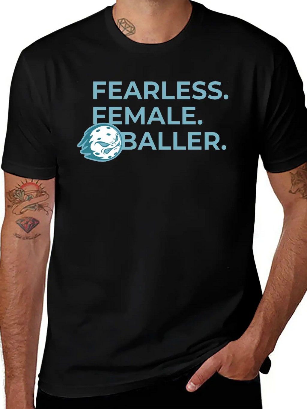 Fearless Female Pickleballer Flame Modern Fit Casual T-Shirt – Clean And Versatile Design