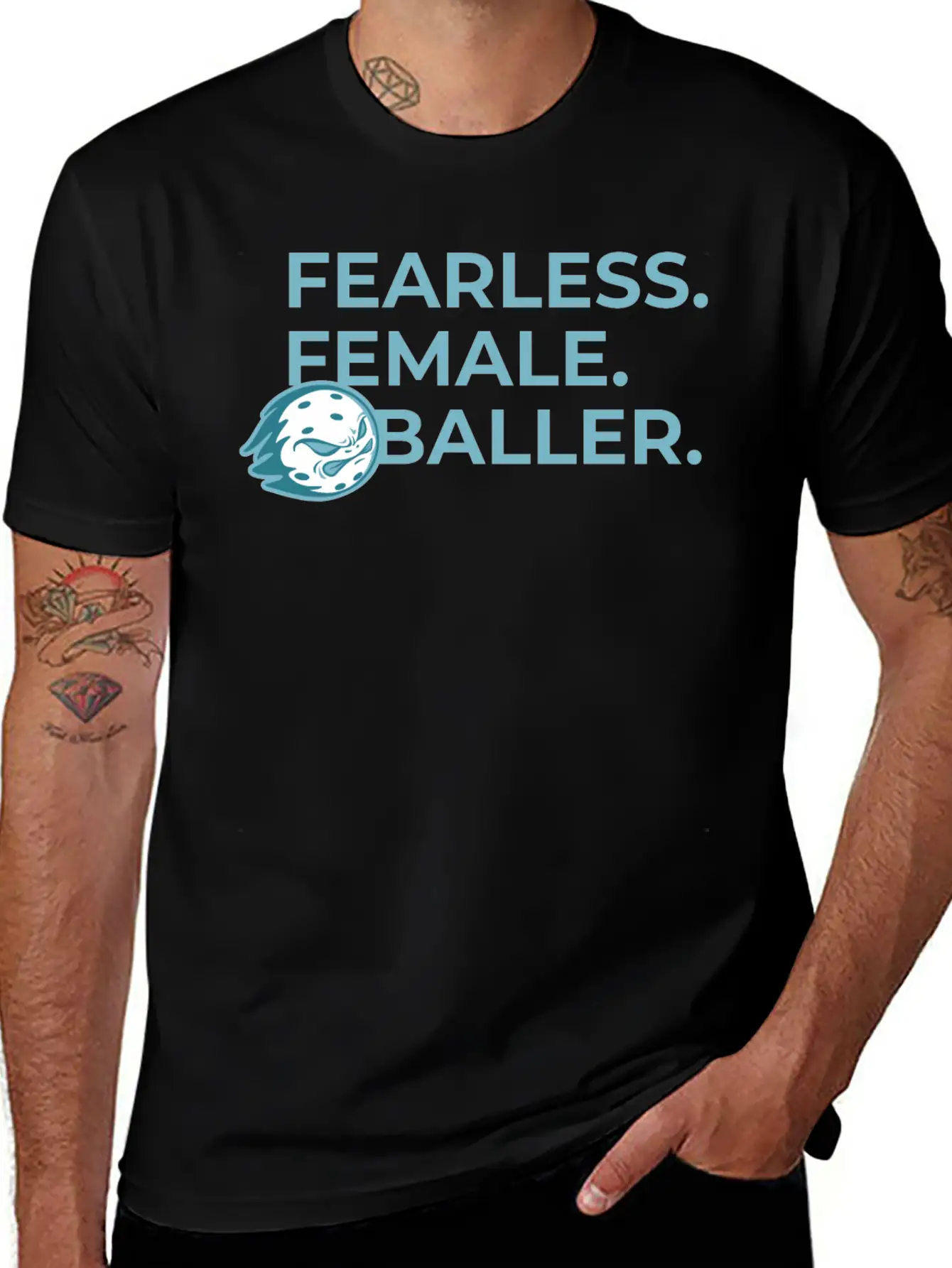 Fearless Female Pickleballer Flame Modern Fit Casual T-Shirt – Clean And Versatile Design
