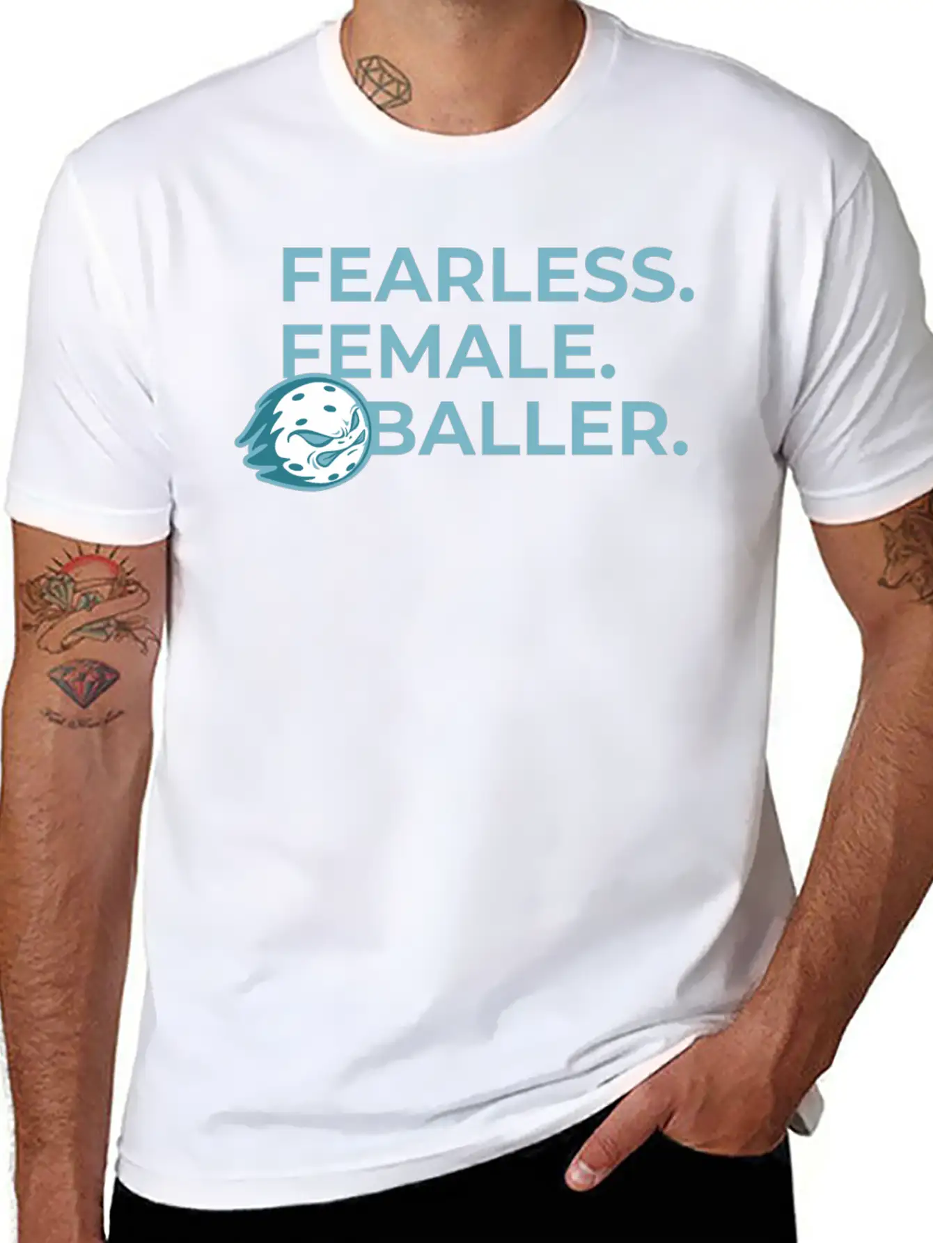 Fearless Female Pickleballer Flame Modern Fit Casual T-Shirt – Clean And Versatile Design
