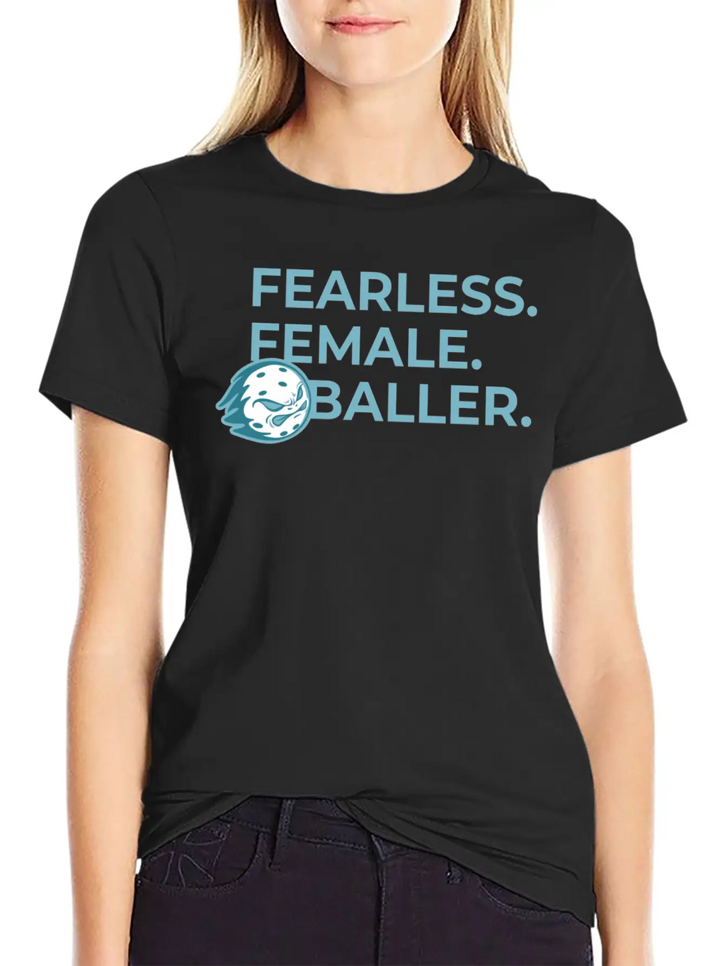 Fearless Female Pickleballer Flame Modern Fit Casual T-Shirt – Clean And Versatile Design