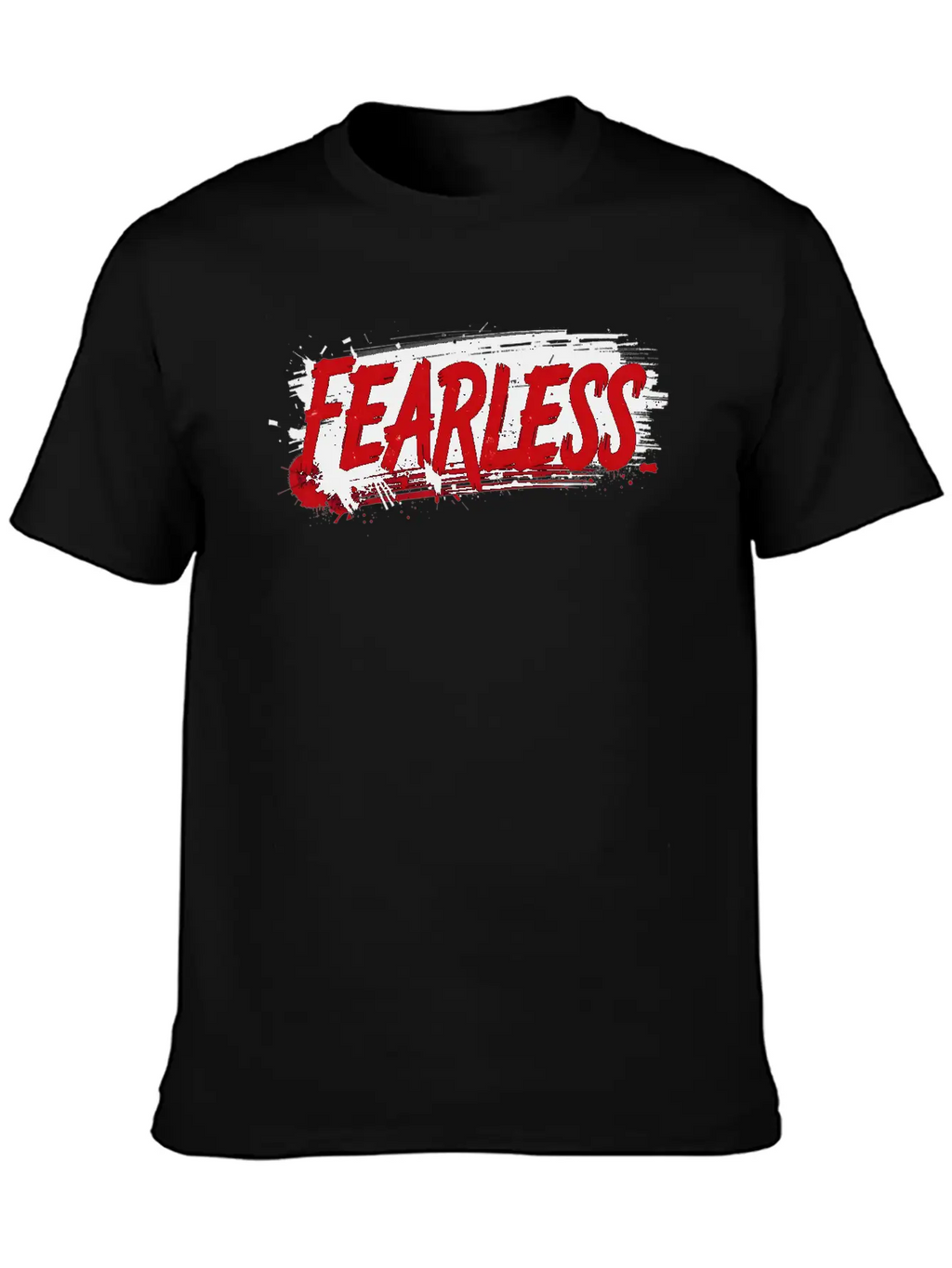 Fearless Grunge Text Art Breathable Graphic T-Shirt – Perfect For Casual Days