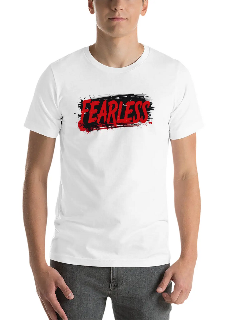 Fearless Grunge Text Art Breathable Graphic T-Shirt – Perfect For Casual Days