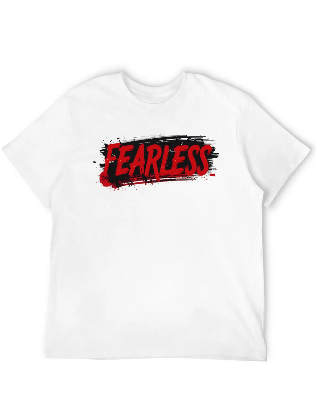 Fearless Grunge Text Art Breathable Graphic T-Shirt – Perfect For Casual Days