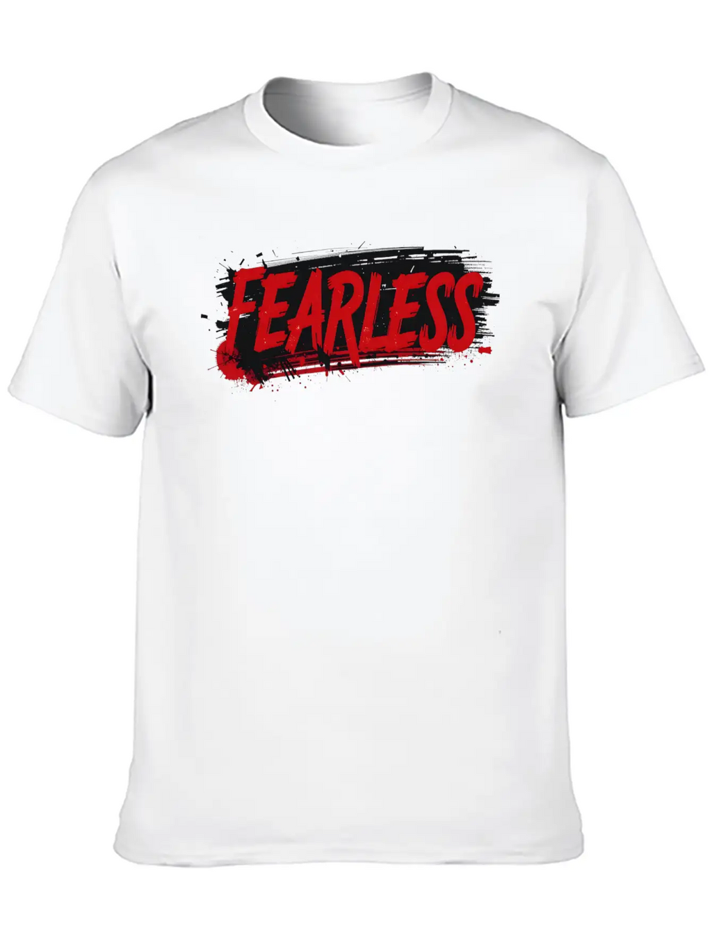 Fearless Grunge Text Art Breathable Graphic T-Shirt – Perfect For Casual Days