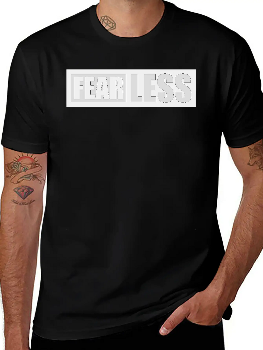 Fearless Text Quote Breathable Graphic T-Shirt – Perfect For Casual Days