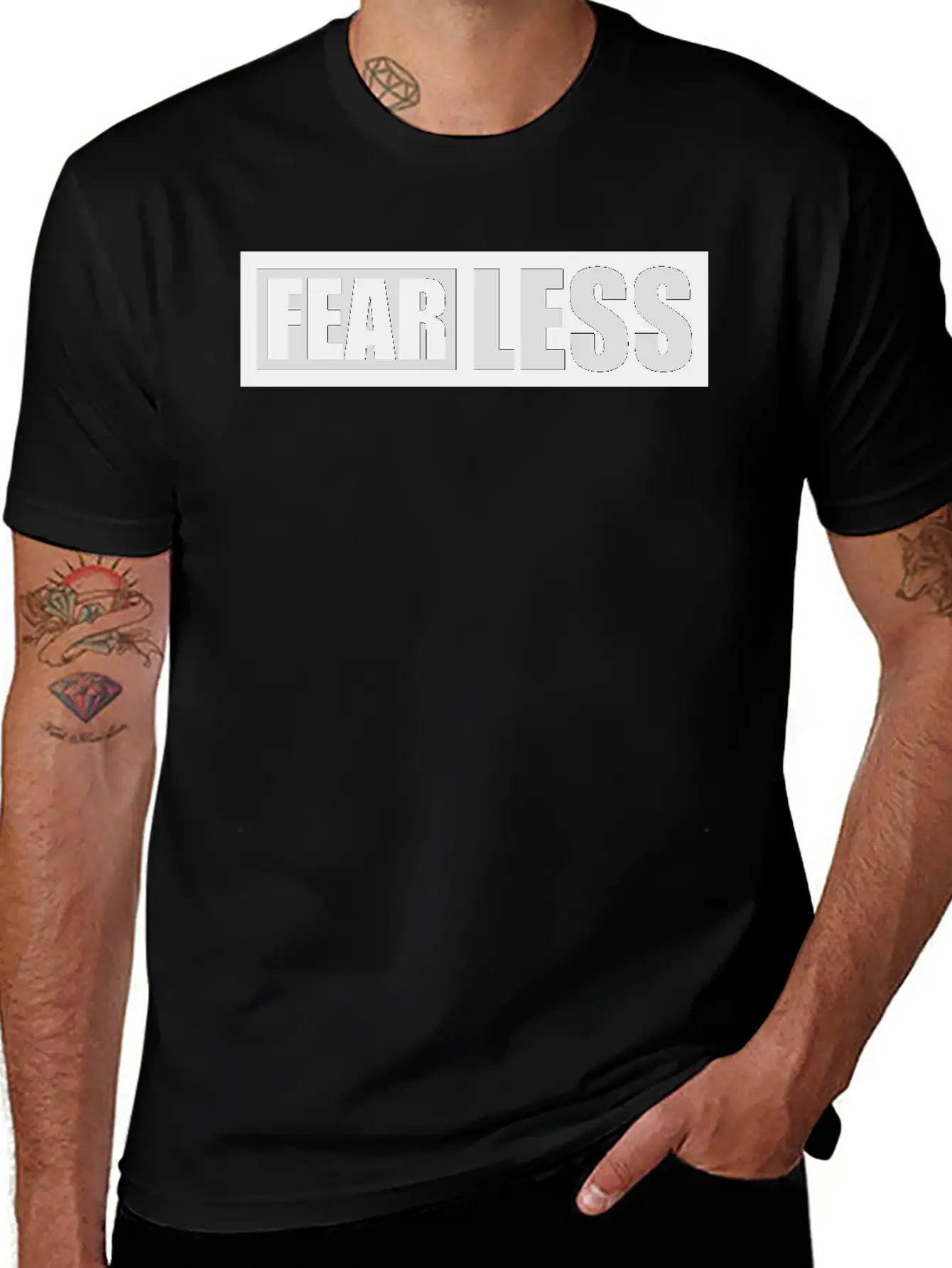 Fearless Text Quote Breathable Graphic T-Shirt – Perfect For Casual Days