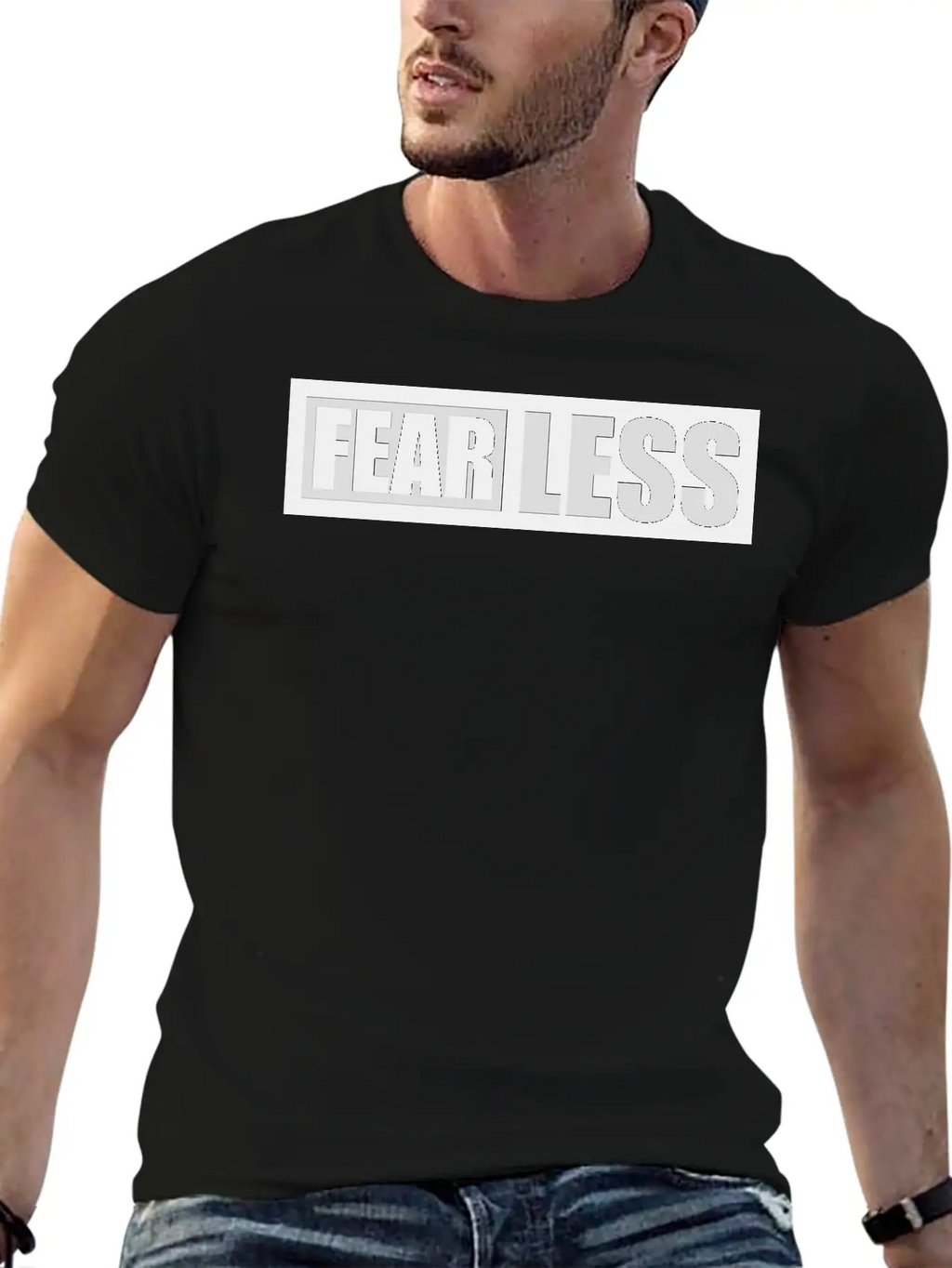 Fearless Text Quote Breathable Graphic T-Shirt – Perfect For Casual Days