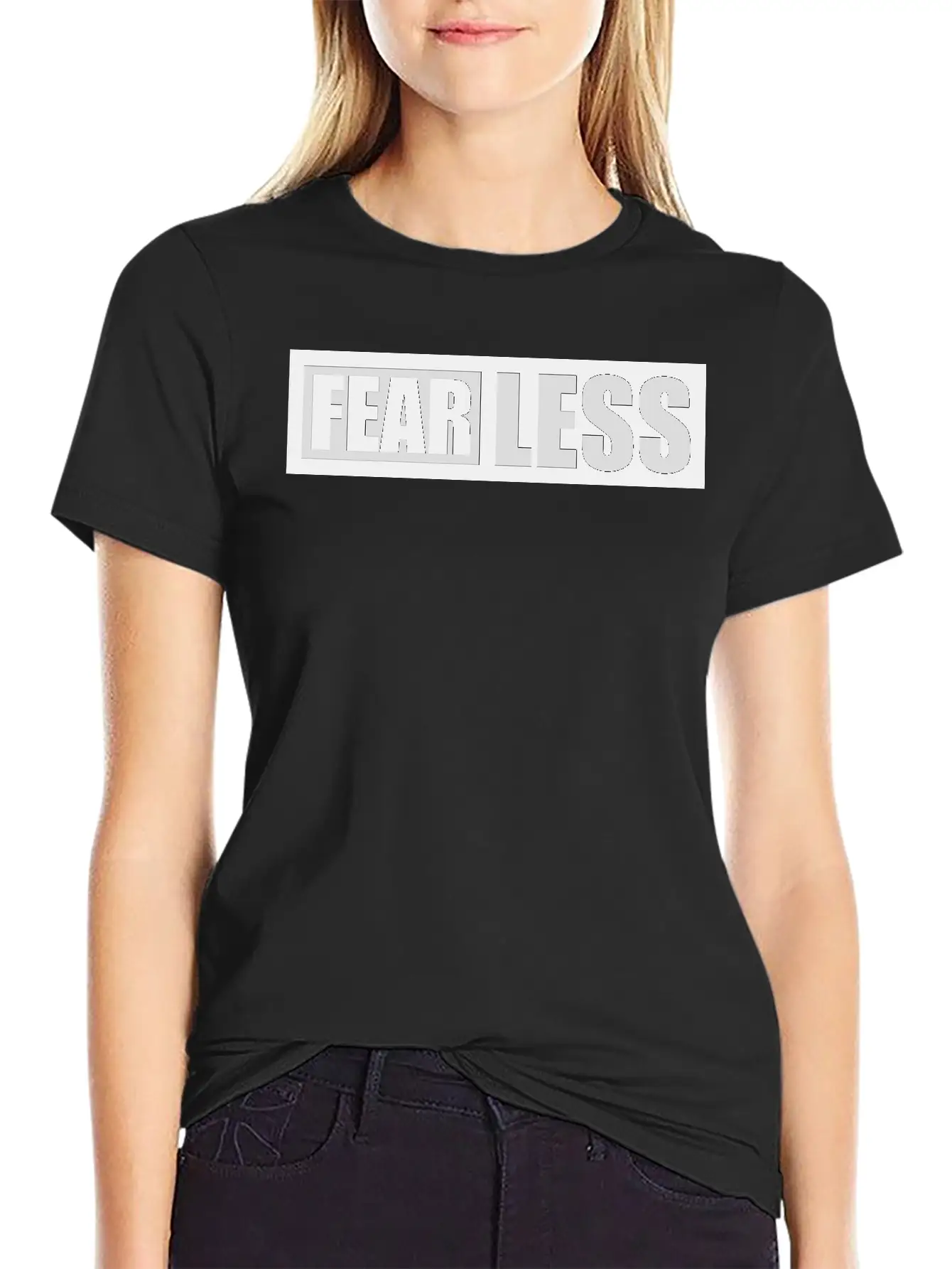 Fearless Text Quote Breathable Graphic T-Shirt – Perfect For Casual Days
