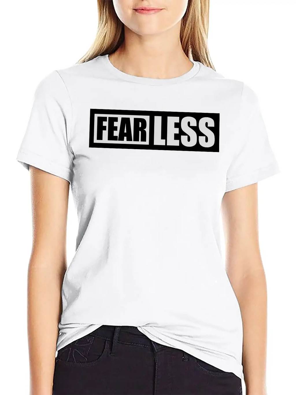 Fearless Text Quote Breathable Graphic T-Shirt – Perfect For Casual Days