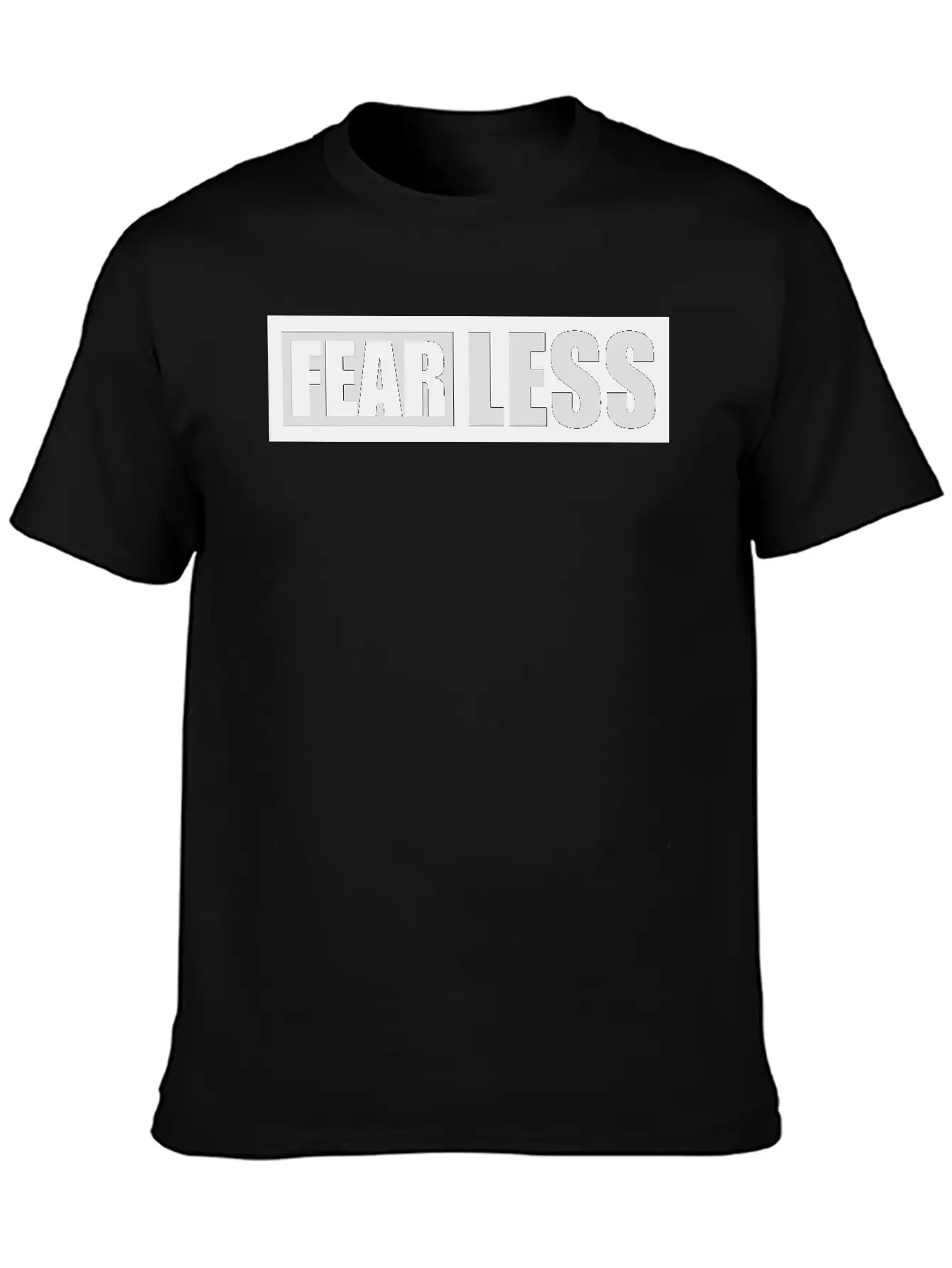 Fearless Text Quote Breathable Graphic T-Shirt – Perfect For Casual Days
