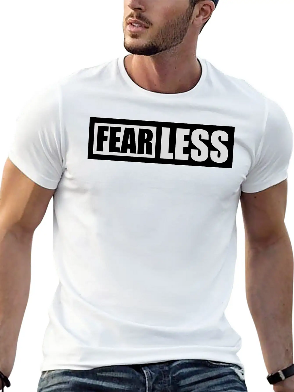Fearless Text Quote Breathable Graphic T-Shirt – Perfect For Casual Days