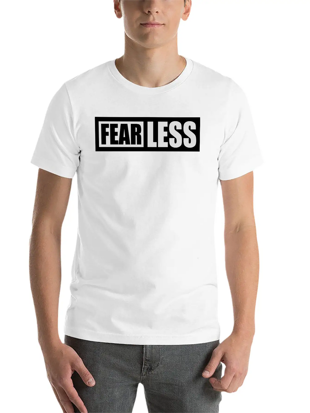 Fearless Text Quote Breathable Graphic T-Shirt – Perfect For Casual Days