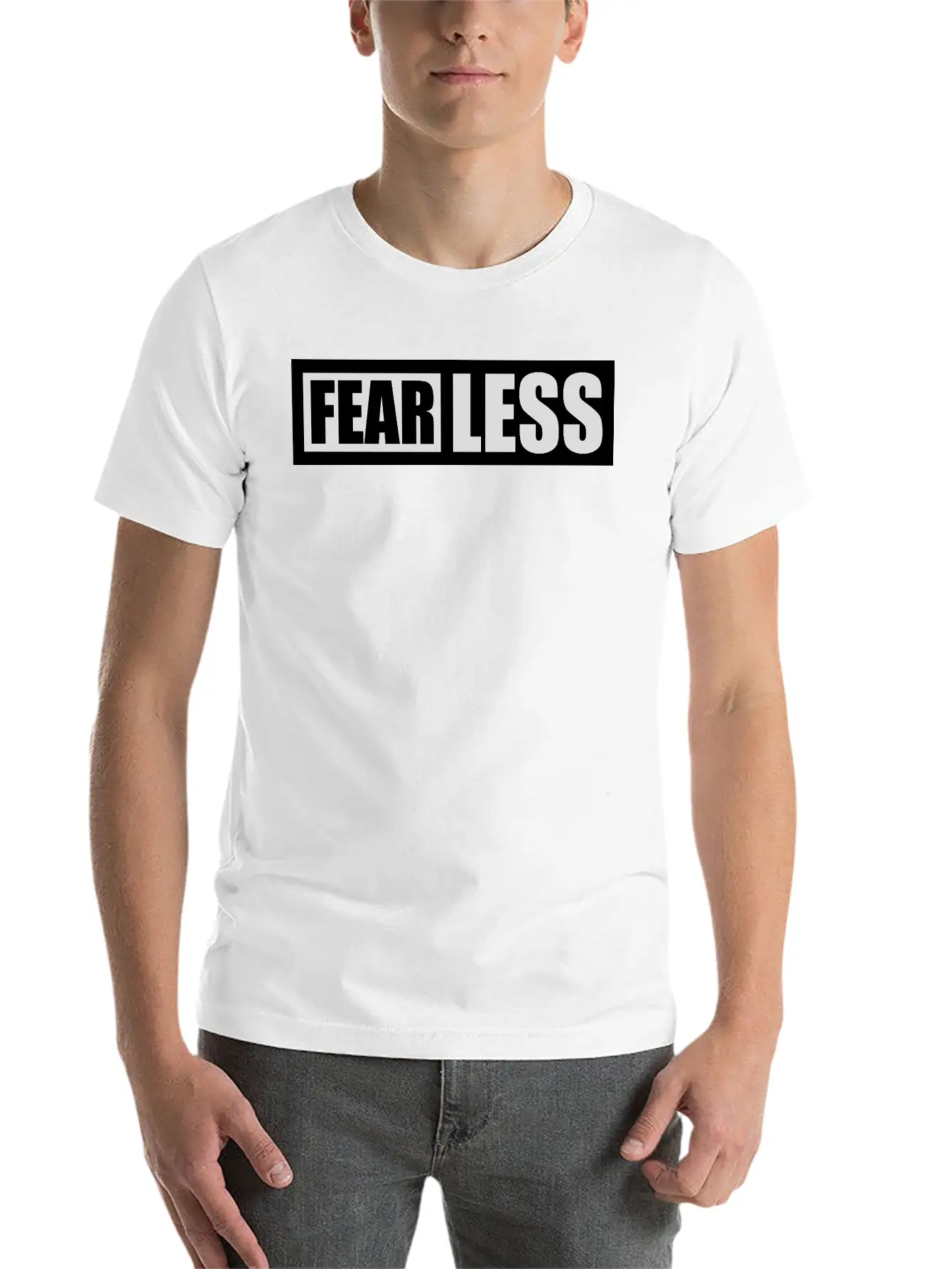 Fearless Text Quote Breathable Graphic T-Shirt – Perfect For Casual Days