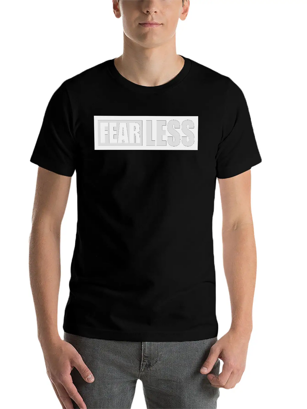 Fearless Text Quote Breathable Graphic T-Shirt – Perfect For Casual Days
