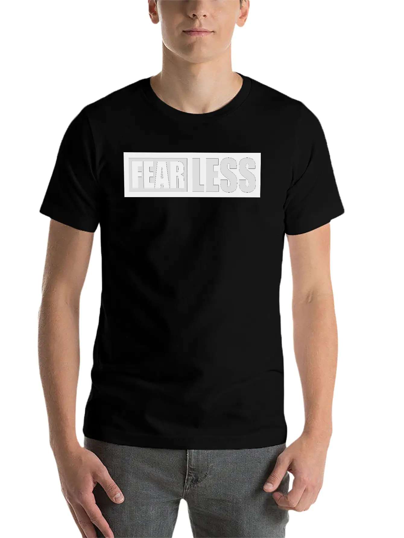 Fearless Text Quote Breathable Graphic T-Shirt – Perfect For Casual Days