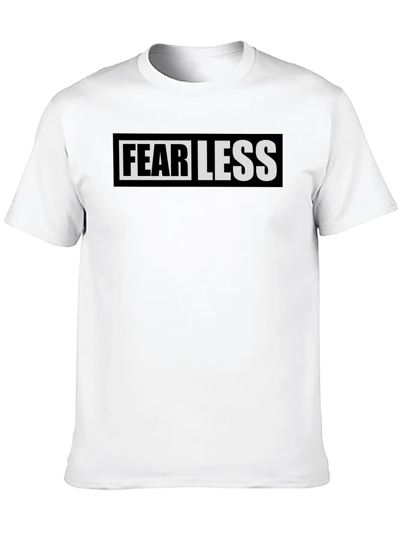 Fearless Text Quote Breathable Graphic T-Shirt – Perfect For Casual Days