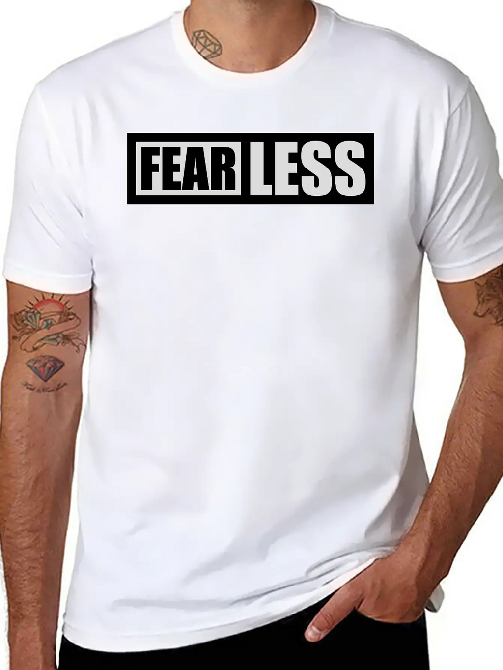 Fearless Text Quote Breathable Graphic T-Shirt – Perfect For Casual Days