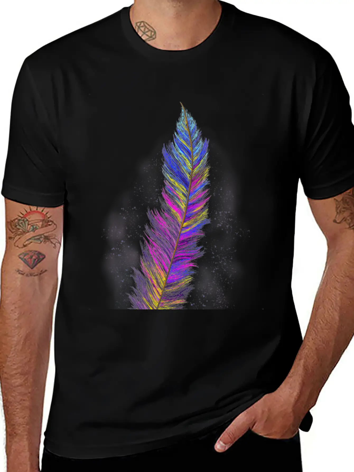 "Feather From Above" - Design Breathable Soft Cotton T-Shirt – Timeless Casual Look