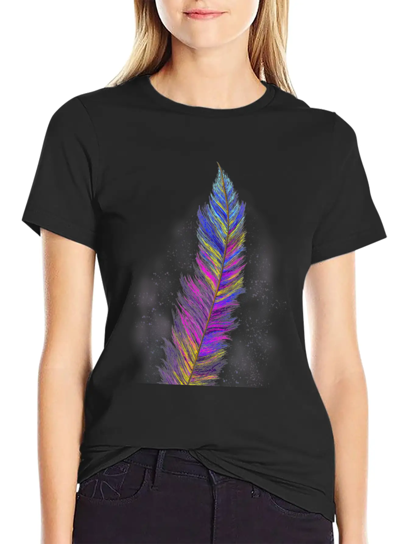 "Feather From Above" - Design Breathable Soft Cotton T-Shirt – Timeless Casual Look