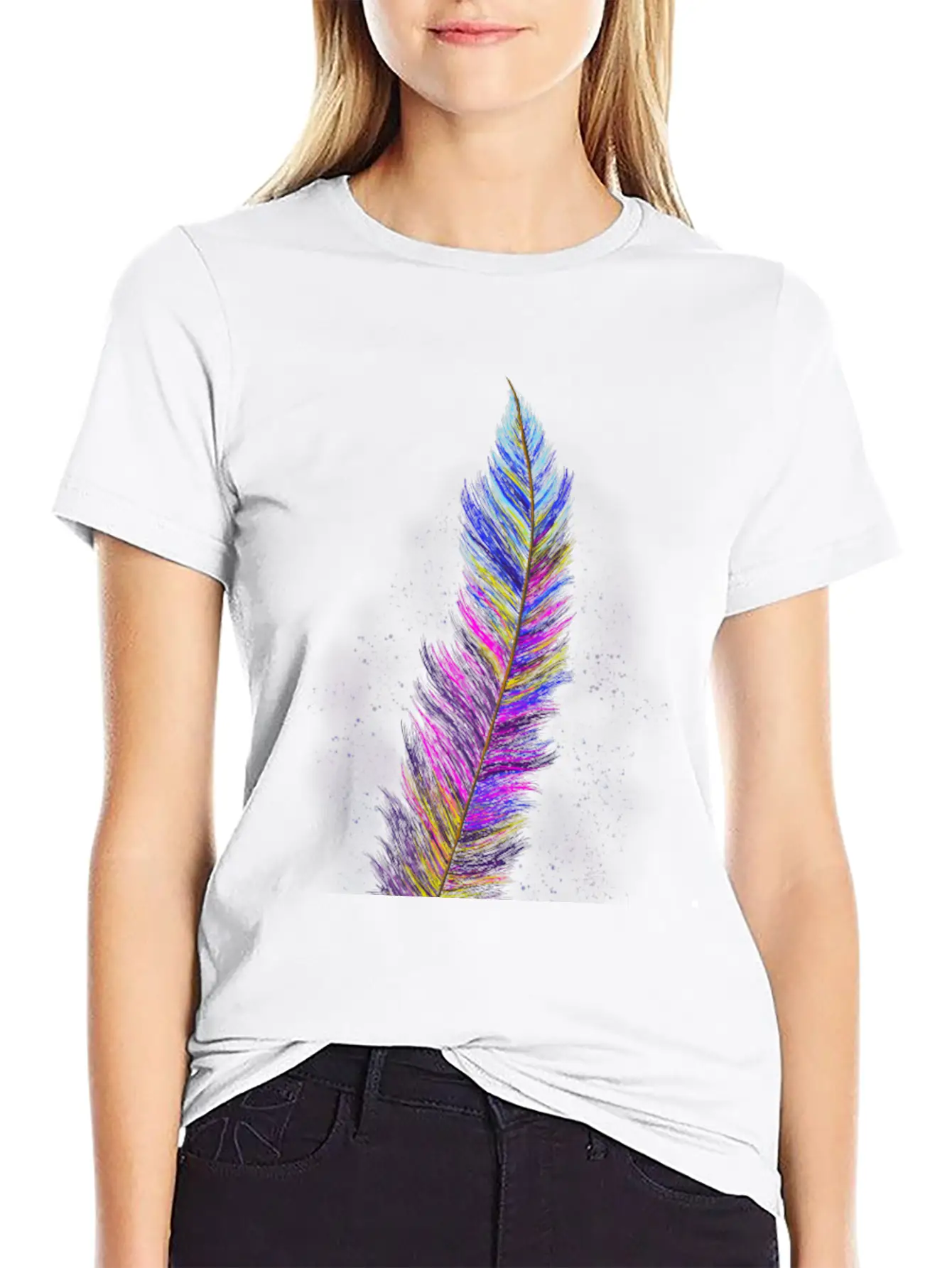 "Feather From Above" - Design Breathable Soft Cotton T-Shirt – Timeless Casual Look