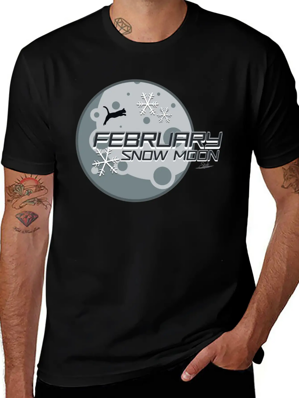 February Snow Moon Minimalist Graphic Design Relaxed Everyday Tee – Lightweight And Durable Cotton