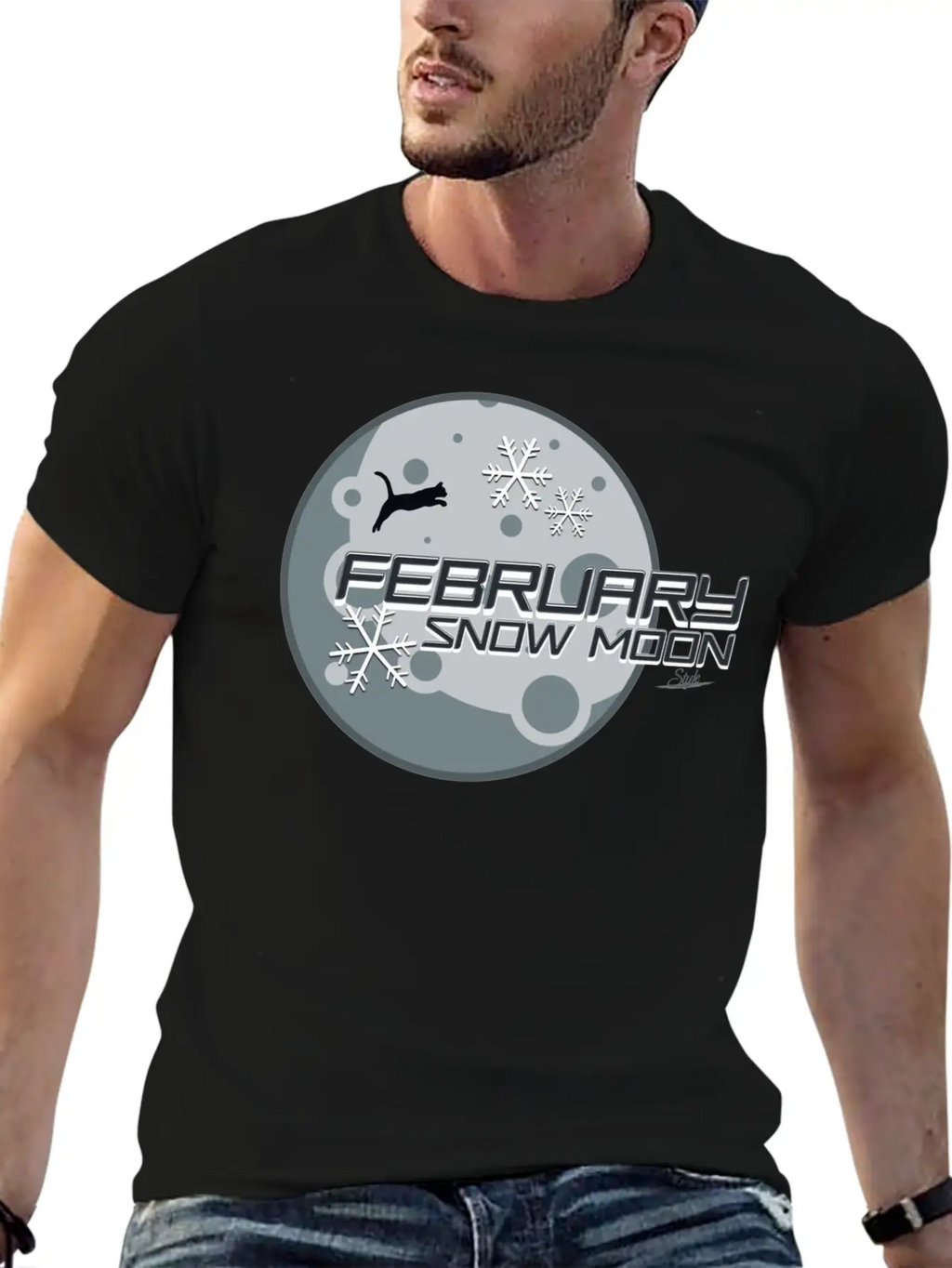 February Snow Moon Minimalist Graphic Design Relaxed Everyday Tee – Lightweight And Durable Cotton