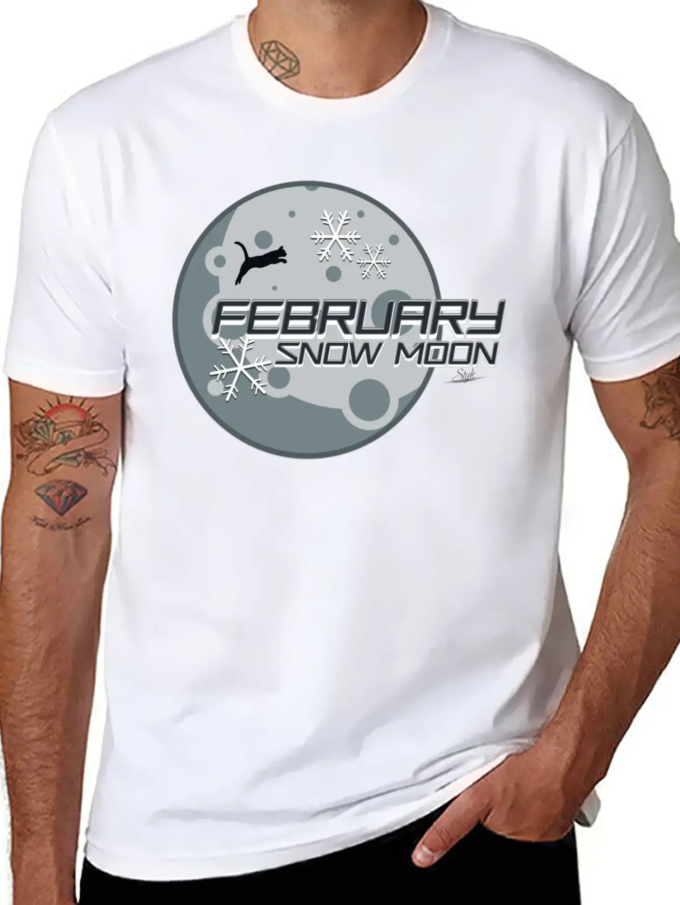 February Snow Moon Minimalist Graphic Design Relaxed Everyday Tee – Lightweight And Durable Cotton