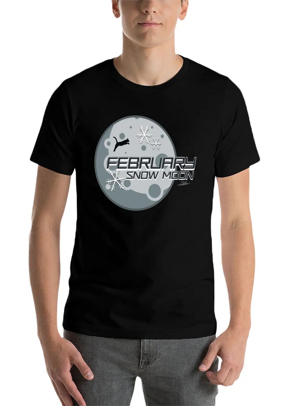 February Snow Moon Minimalist Graphic Design Relaxed Everyday Tee – Lightweight And Durable Cotton