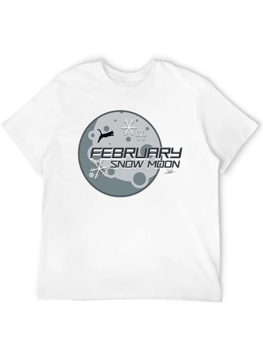 February Snow Moon Minimalist Graphic Design Relaxed Everyday Tee – Lightweight And Durable Cotton