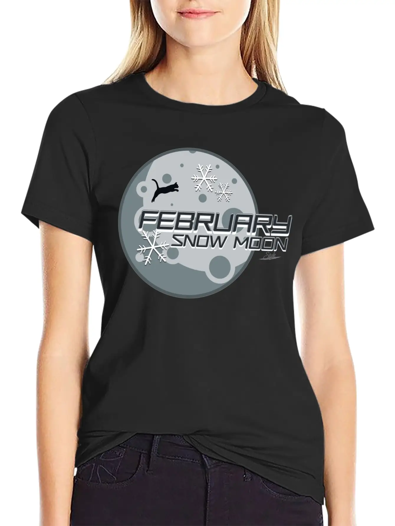 February Snow Moon Minimalist Graphic Design Relaxed Everyday Tee – Lightweight And Durable Cotton