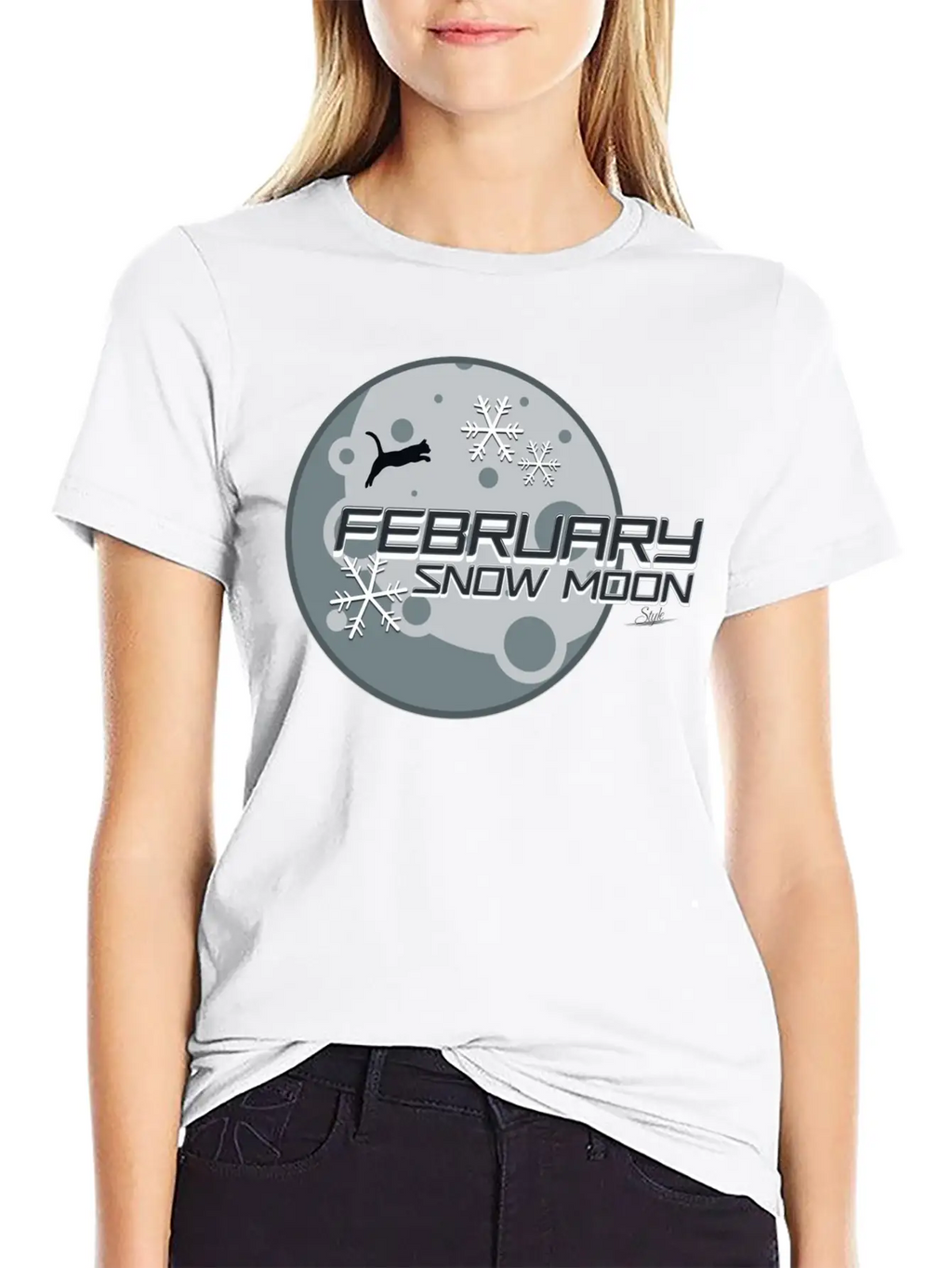February Snow Moon Minimalist Graphic Design Relaxed Everyday Tee – Lightweight And Durable Cotton