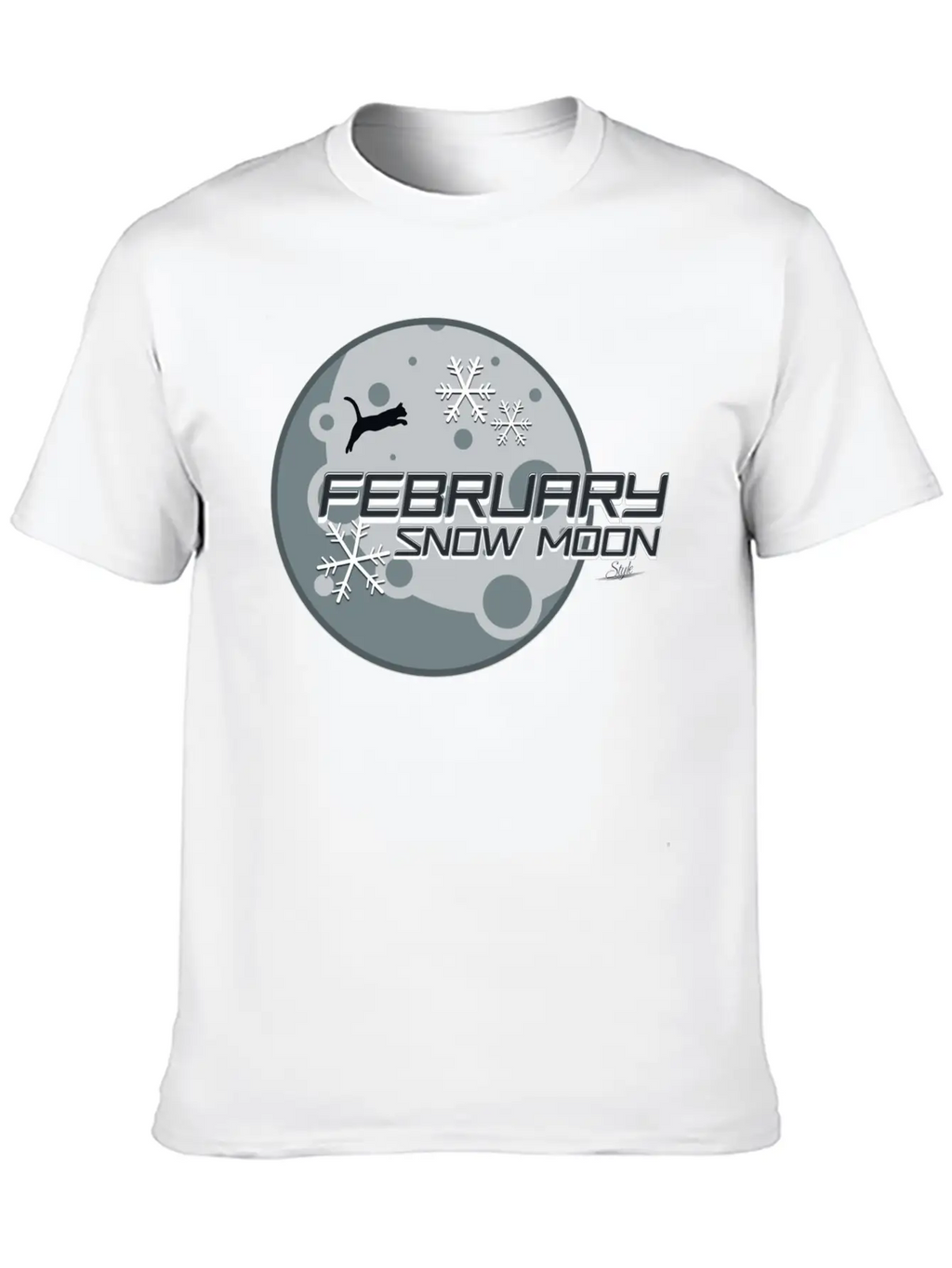 February Snow Moon Minimalist Graphic Design Relaxed Everyday Tee – Lightweight And Durable Cotton