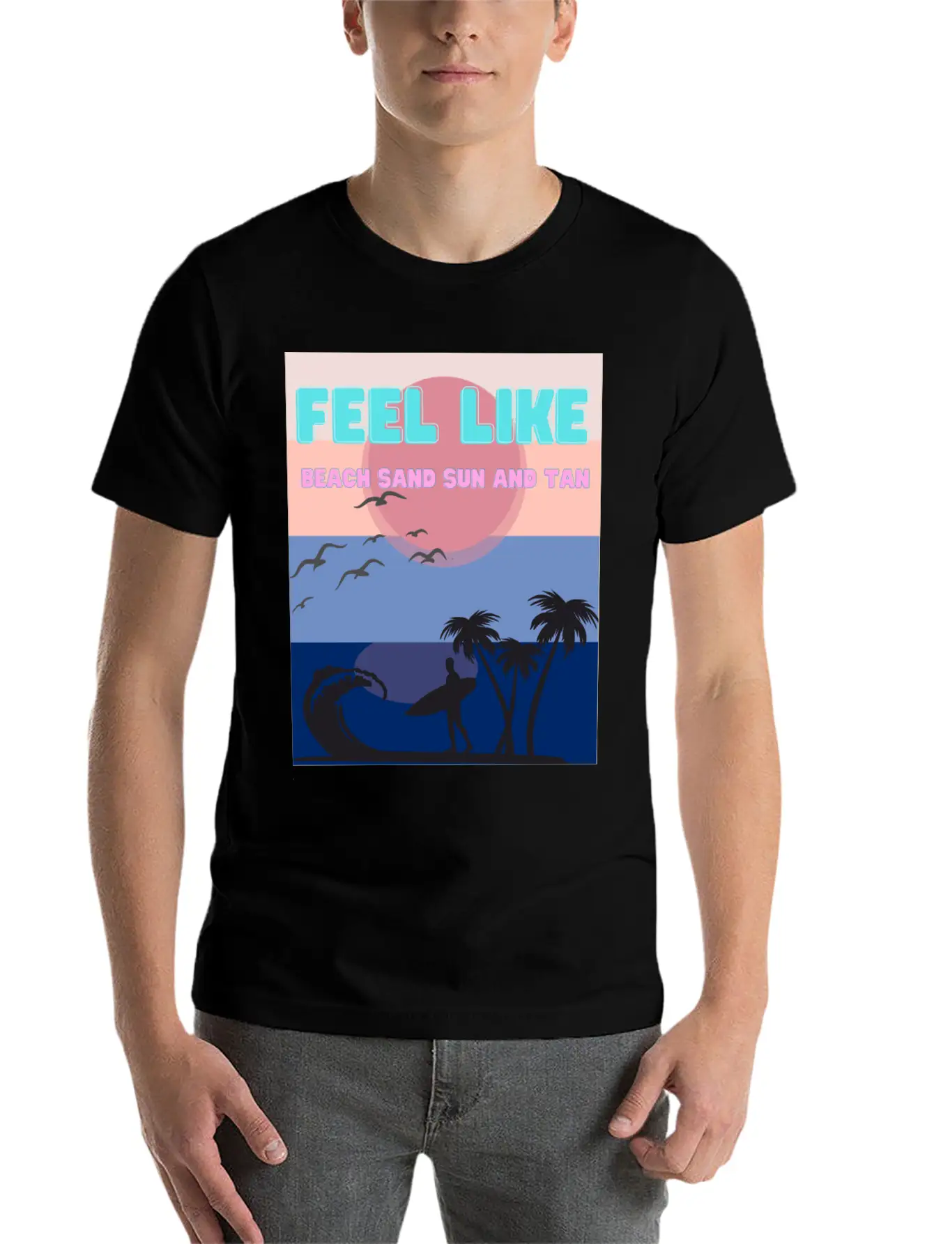 Feel Like Beach Sand Sun And Tan Basic Graphic T-Shirt – Daily Comfort In Soft Cotton