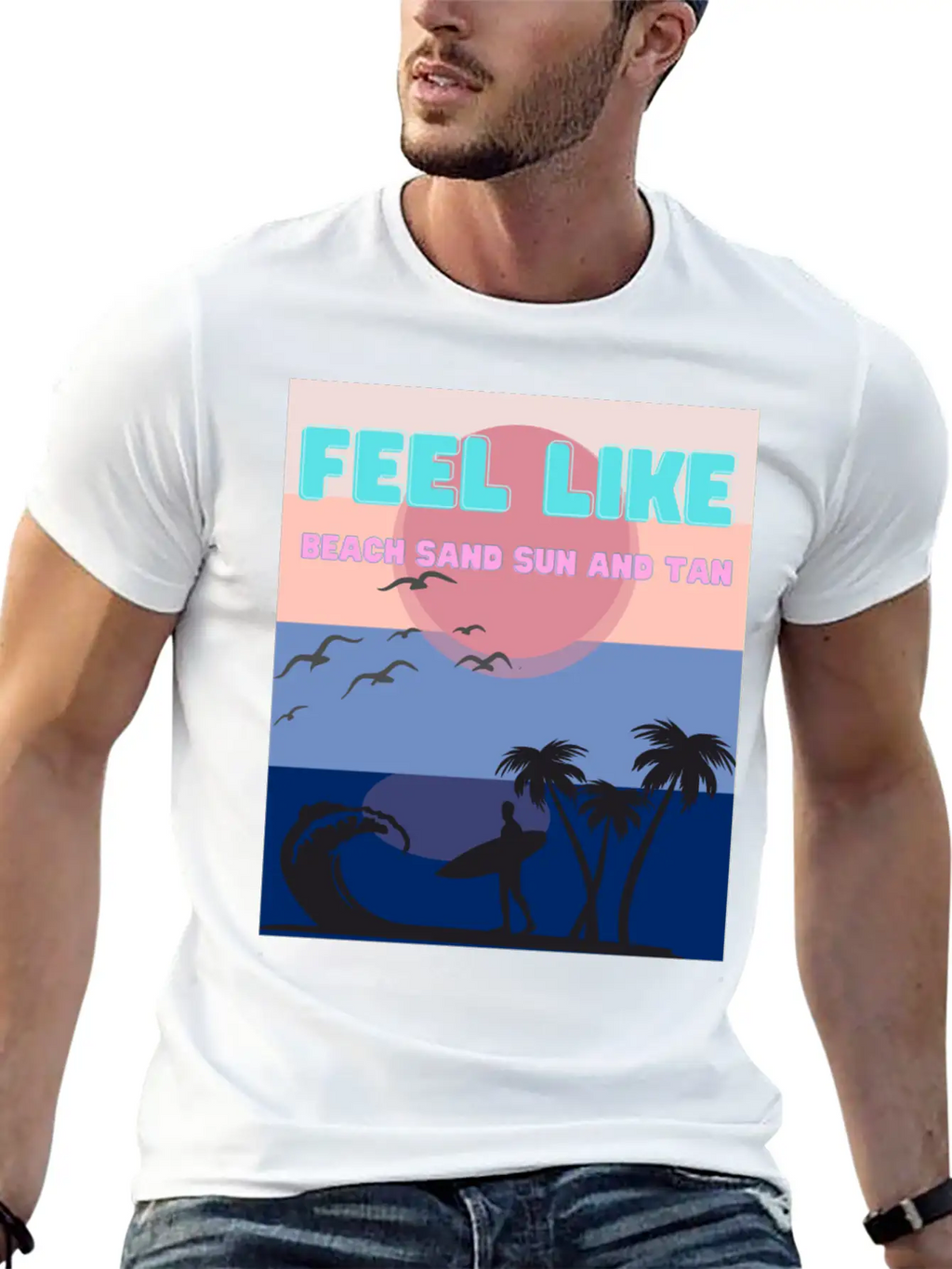 Feel Like Beach Sand Sun And Tan Basic Graphic T-Shirt – Daily Comfort In Soft Cotton