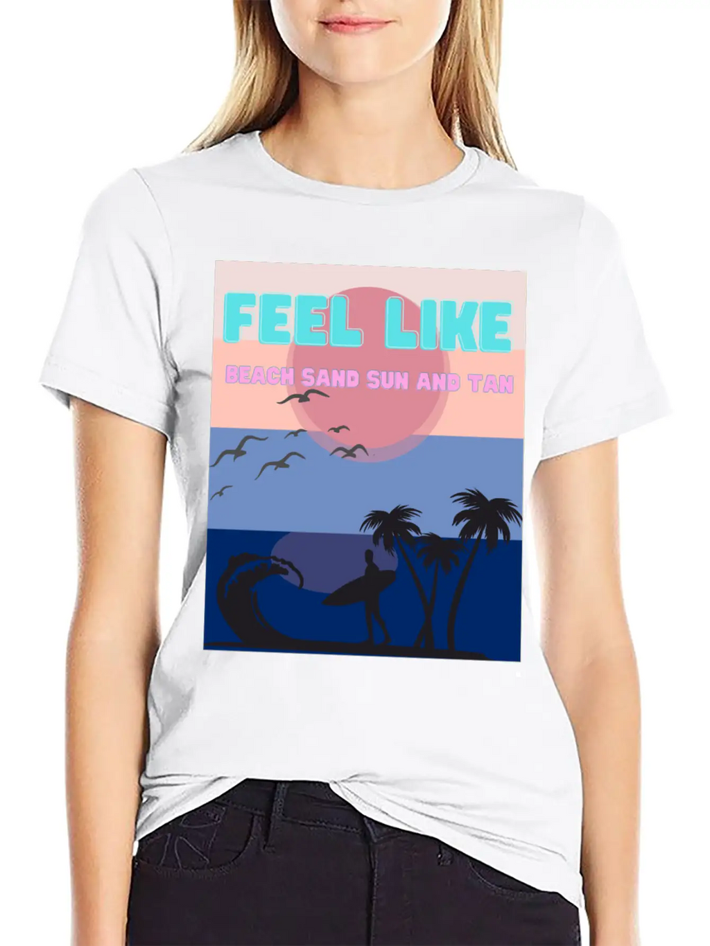 Feel Like Beach Sand Sun And Tan Basic Graphic T-Shirt – Daily Comfort In Soft Cotton