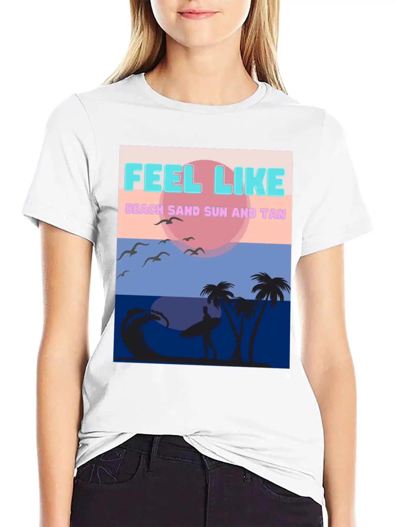 Feel Like Beach Sand Sun And Tan Basic Graphic T-Shirt – Daily Comfort In Soft Cotton