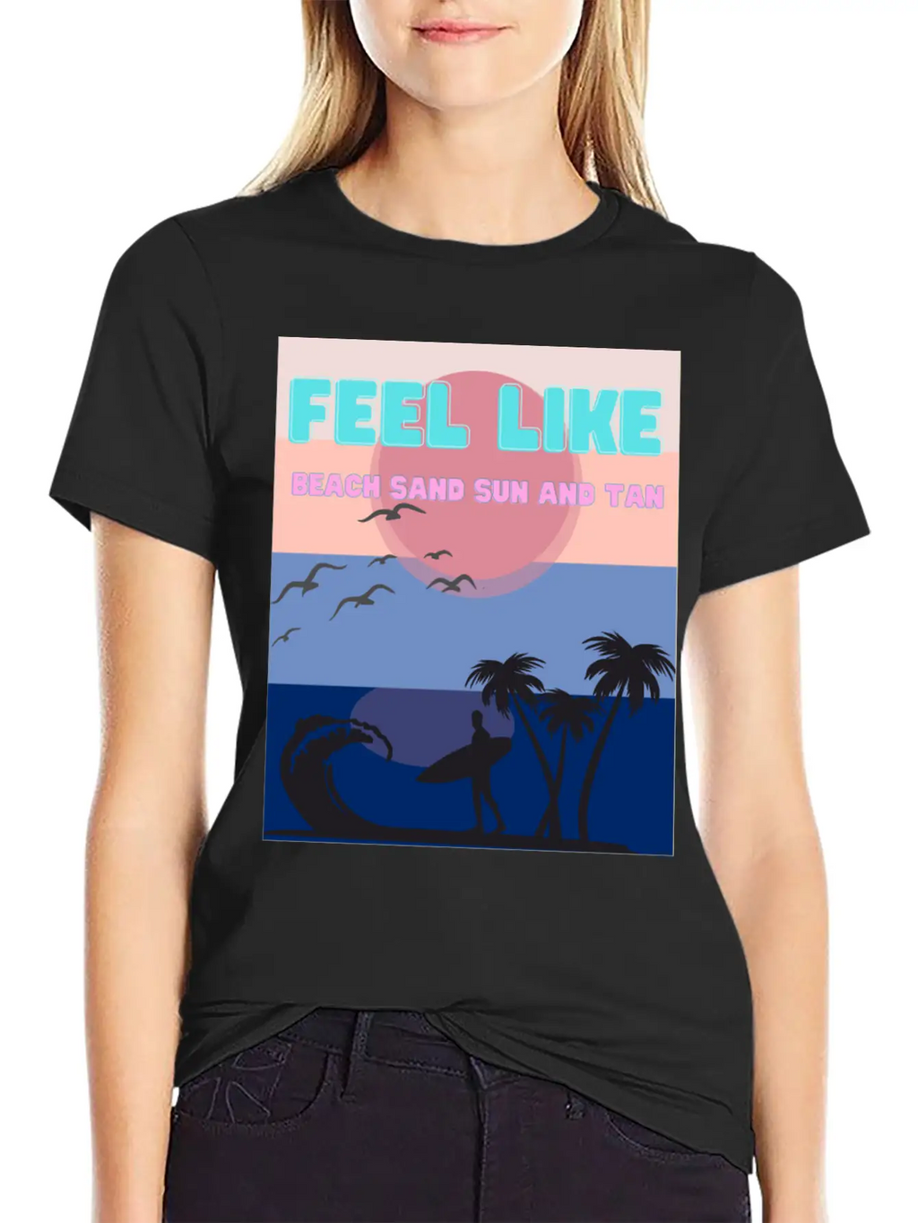 Feel Like Beach Sand Sun And Tan Basic Graphic T-Shirt – Daily Comfort In Soft Cotton